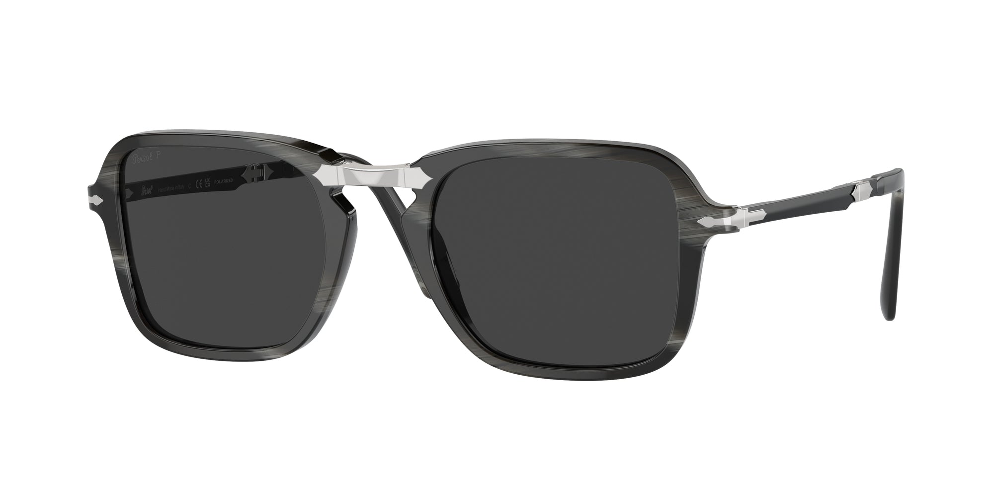 Persol Unisex Persol PO3330S 119948 Occhiali da sole Acetato Nero Grigio Squadrata Polarizzata Persol Unisex Persol PO3330S 119948 Occhiali da sole Acetato Nero Grigio Squadrata Polarizzata
