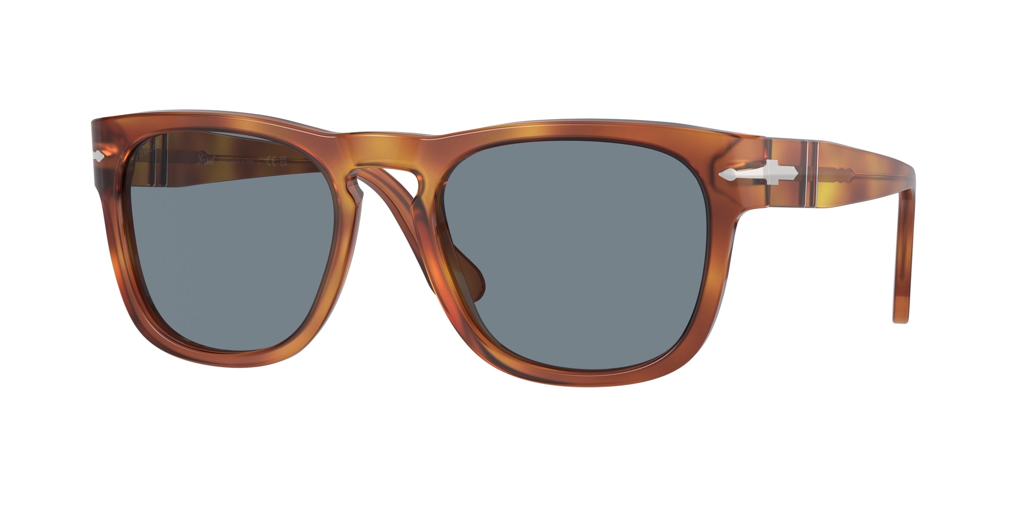 Persol Unisex Persol PO3333S ELIO 96/56 Occhiali da sole Acetato Marrone Blu Squadrata Normale