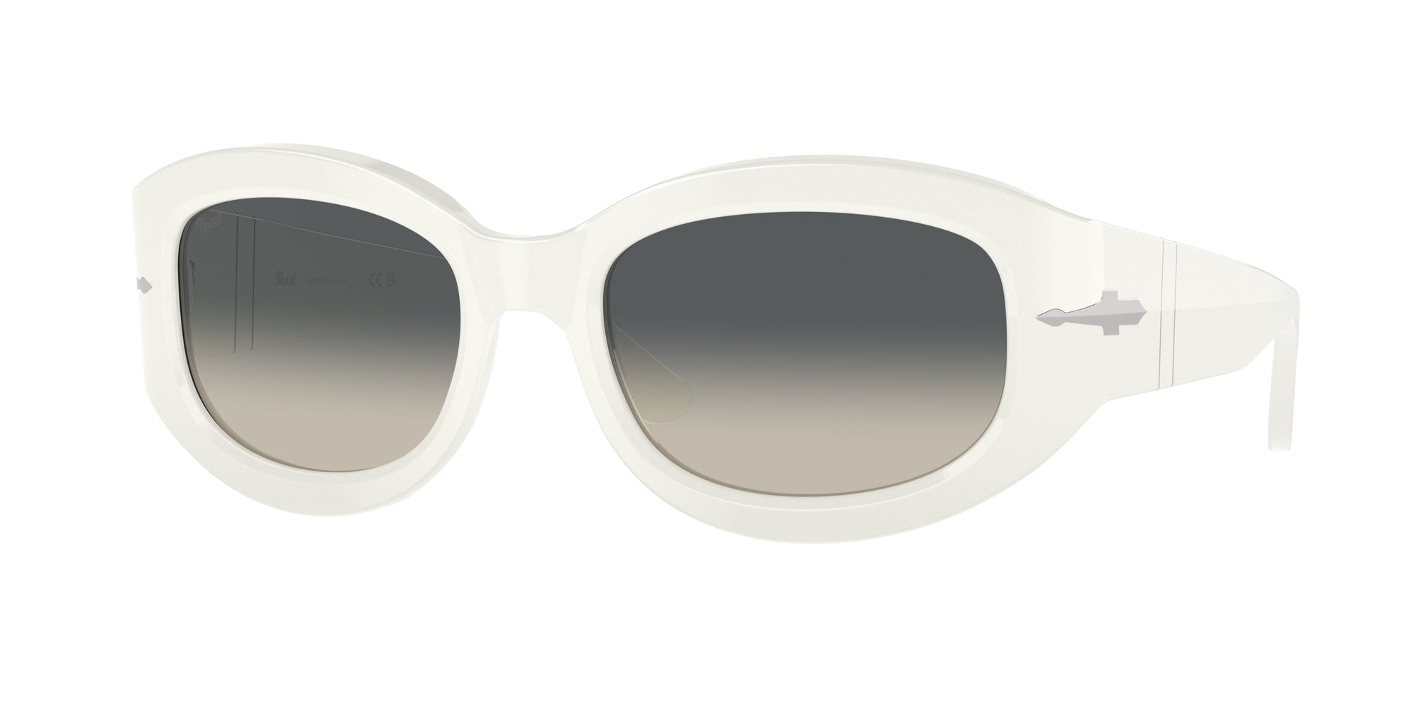 Persol Unisex Persol PO3335S 119471 Occhiali da sole Acetato Bianco Grigio Pillow Normale Sfumato Persol Unisex Persol PO3335S 119471 Occhiali da sole Acetato Bianco Grigio Pillow Normale Sfumato