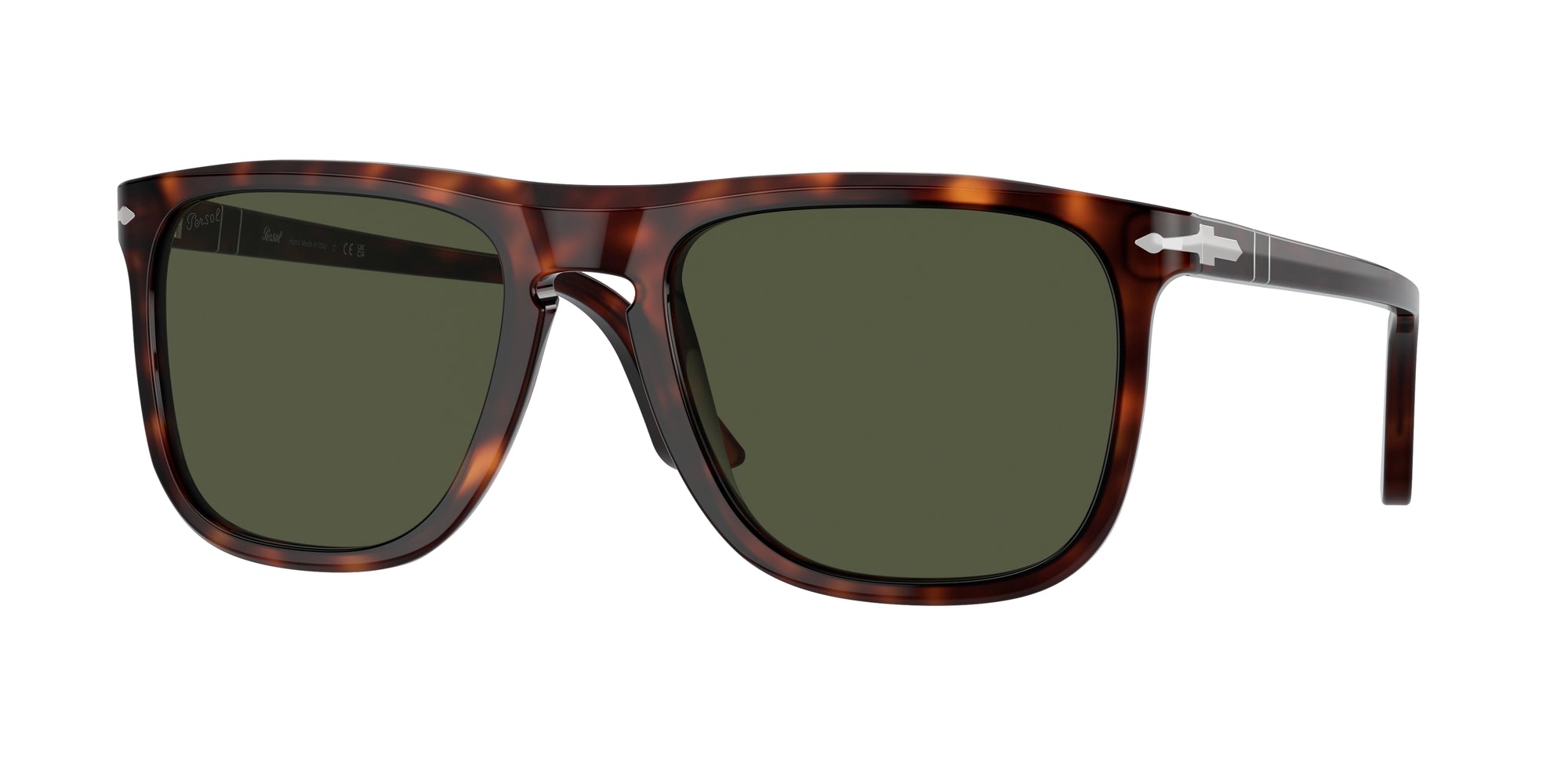 Persol Unisex Persol PO3336S 24/31 Occhiali da sole Acetato Tartaruga Verde Pilot Normale