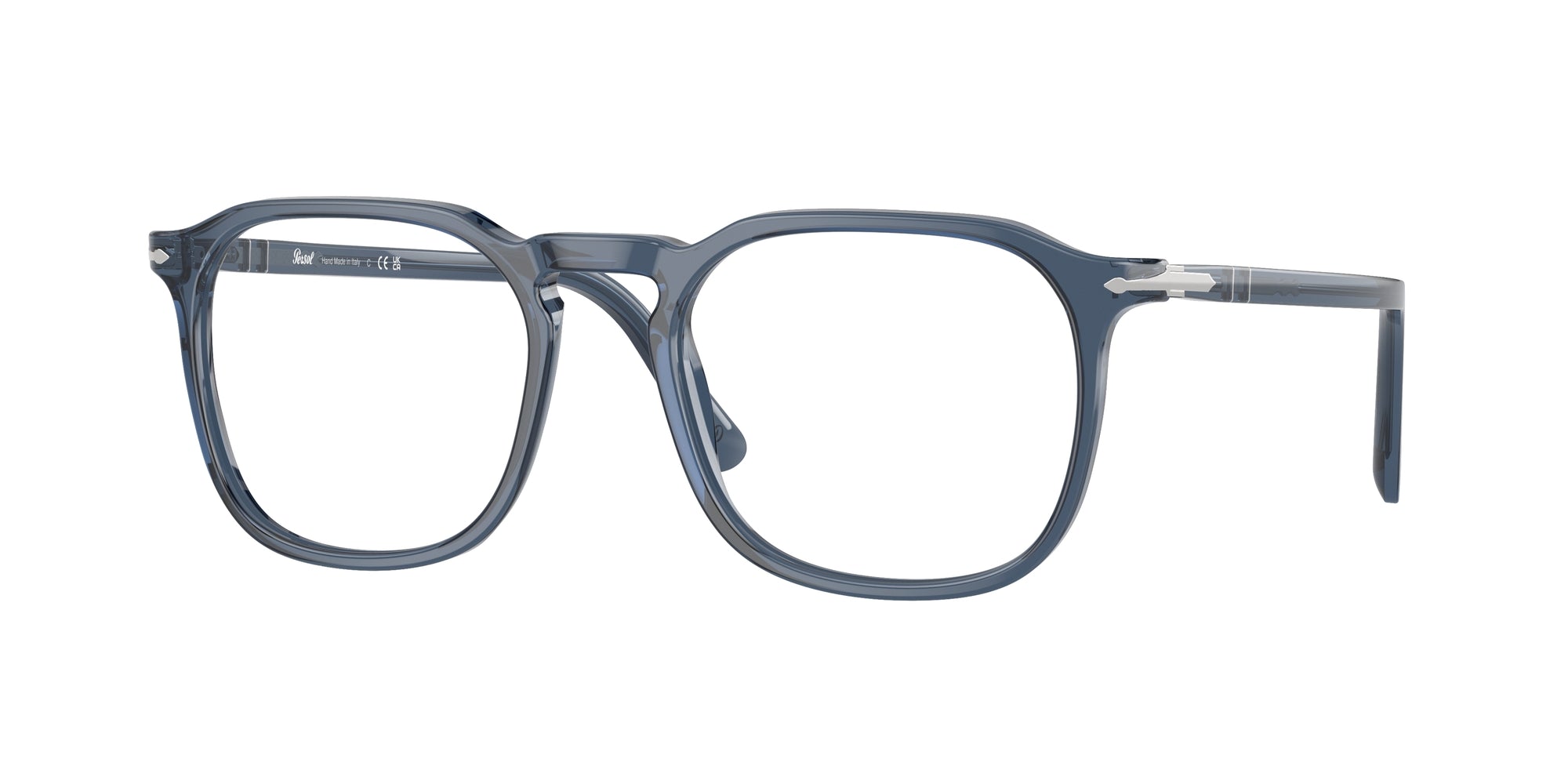 Persol Unisex Persol PO3337V 1197 Montature da vista Acetato Blu Trasparente Pantos Normale