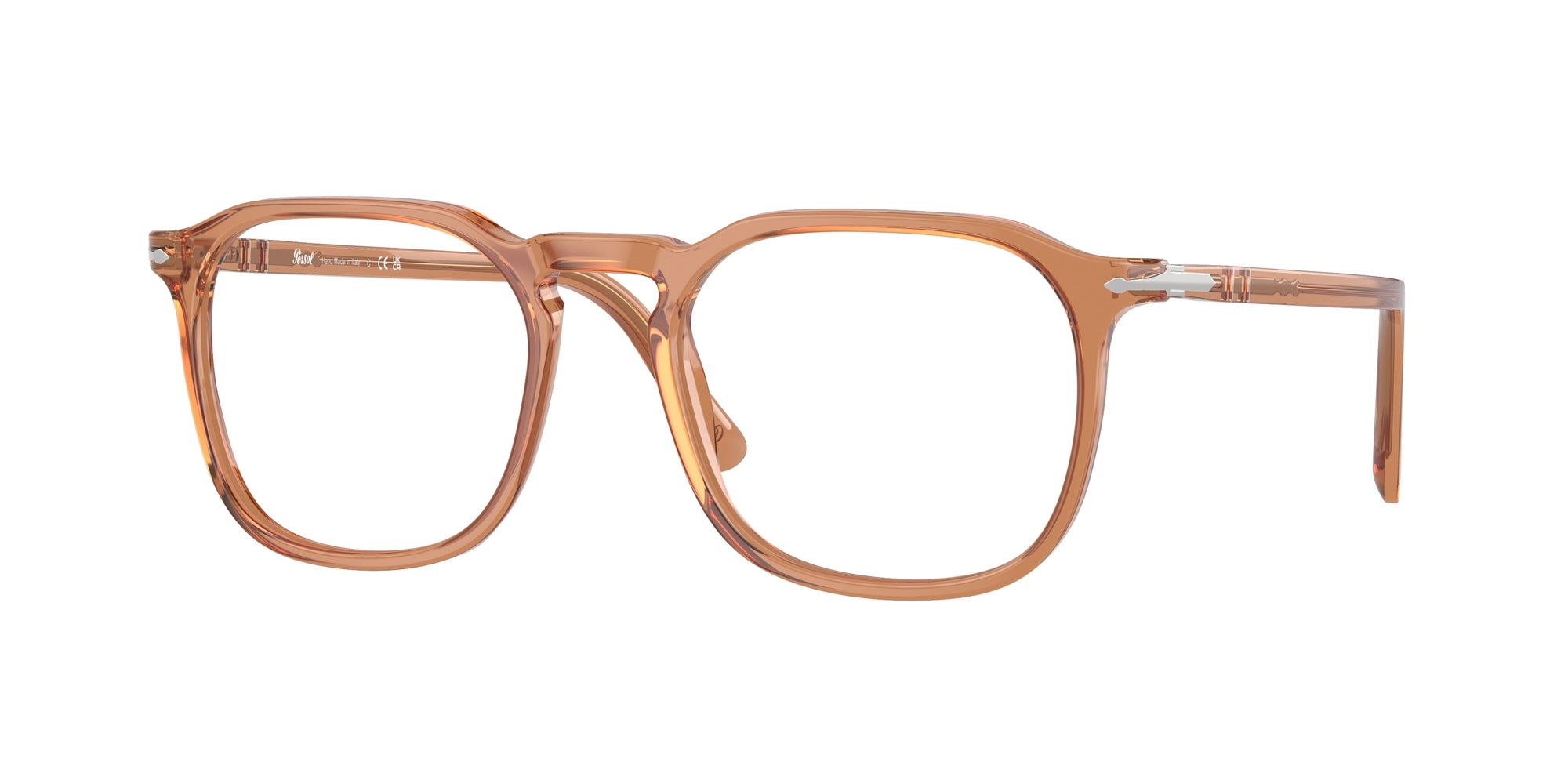 Persol Unisex Persol PO3337V 1213 Montature da vista Acetato Marrone Trasparente Pantos Normale