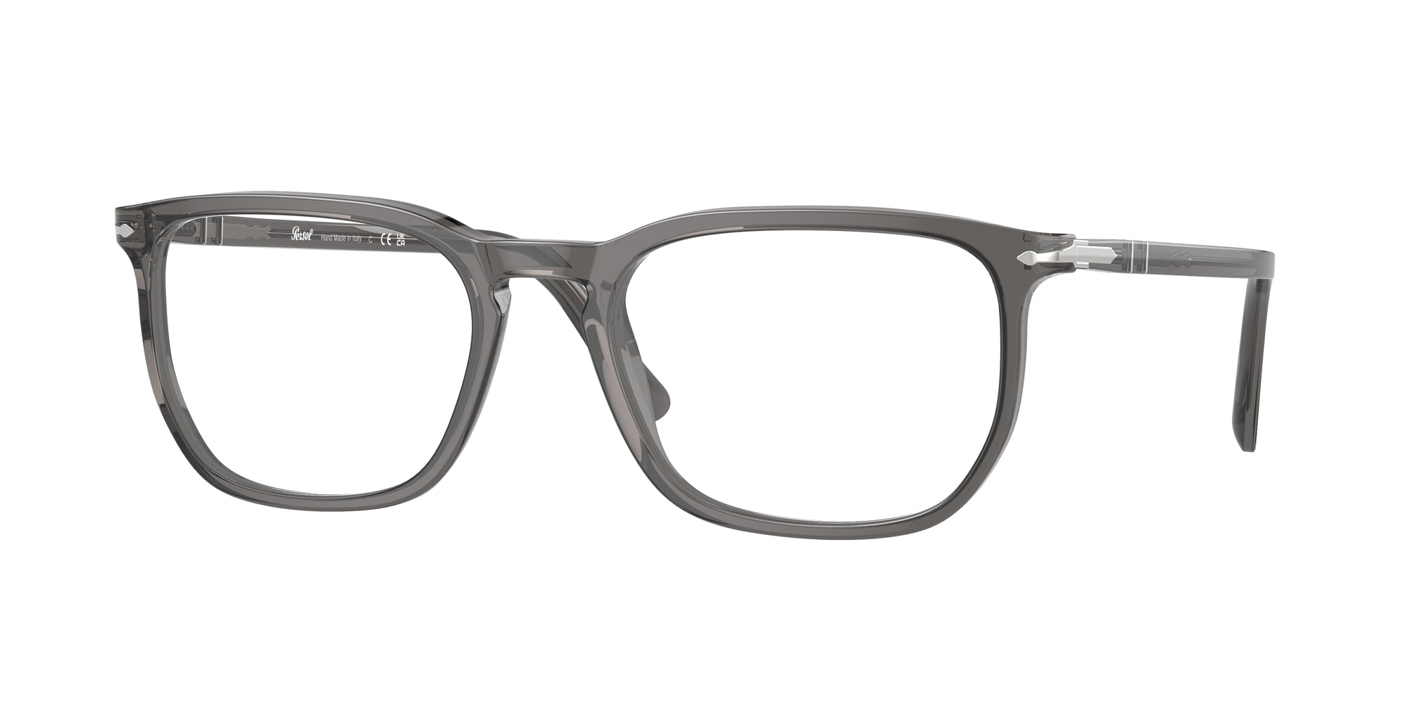 Persol Unisex Persol PO3339V 1196 Montature da vista Acetato Grigio Trasparente Squadrata Normale