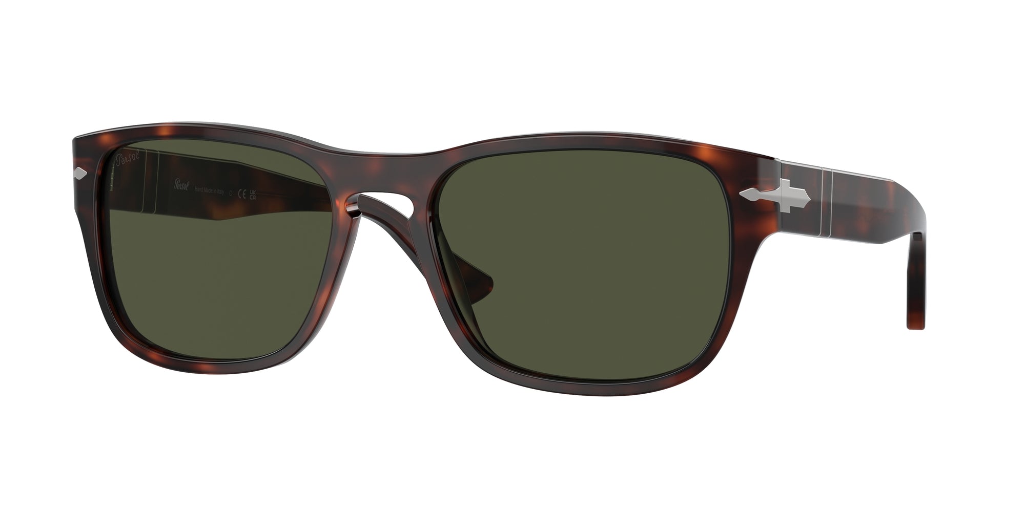 Persol Unisex Persol PO3341S 24/31 Occhiali da sole Acetato Tartaruga Verde Pillow Normale