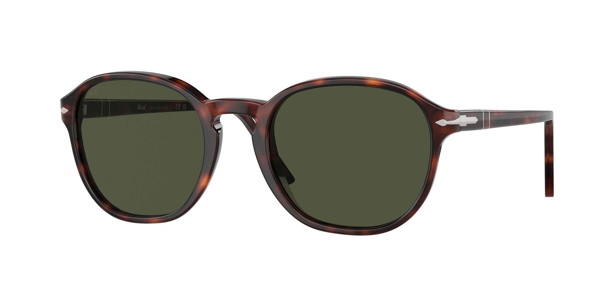Persol Unisex Persol PO3343S 24/31 Occhiali da sole Acetato Tartaruga Verde Pillow Normale