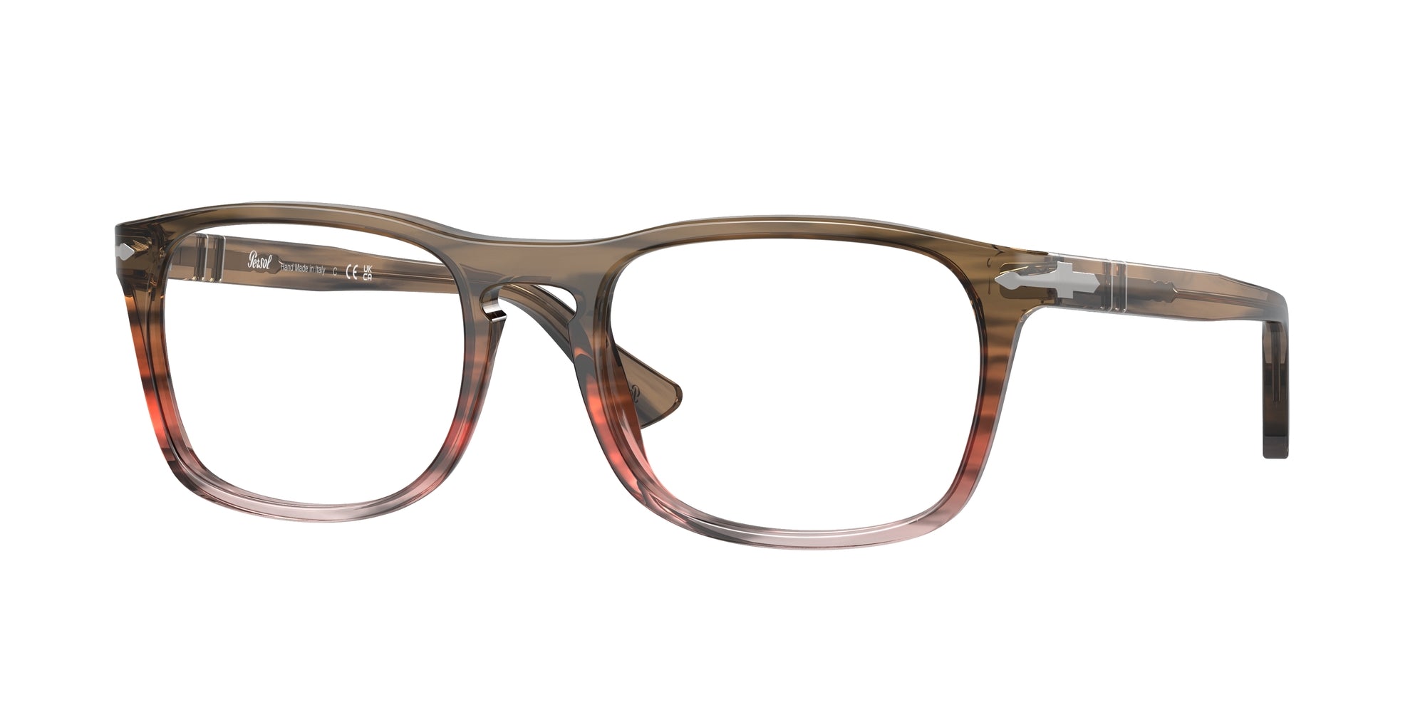 Persol Unisex Persol PO3344V 1206 Montature da vista Acetato Marrone Trasparente Pillow Normale
