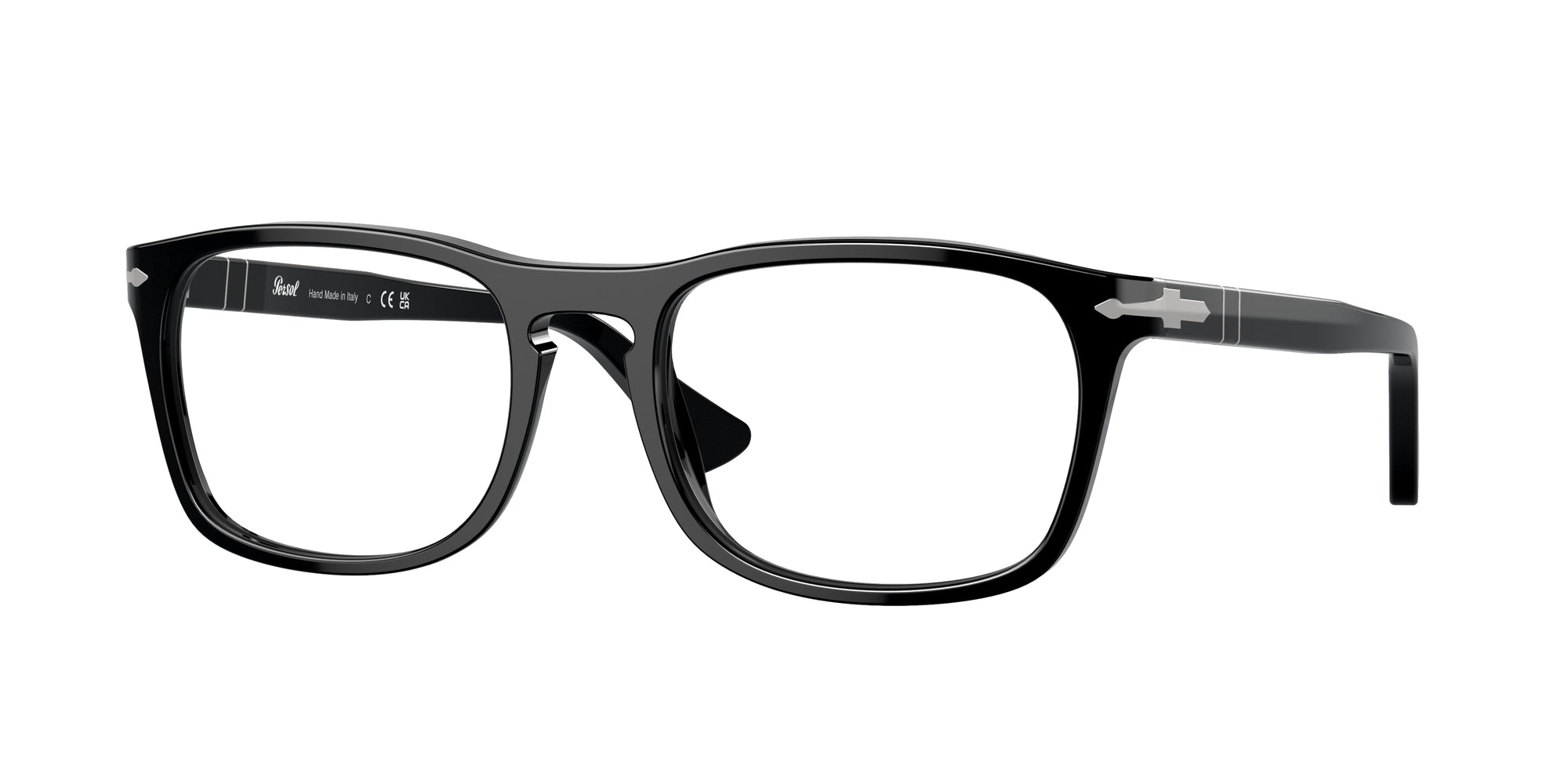 Persol Unisex Persol PO3344V 95 Montature da vista Acetato Nero Trasparente Pillow Normale