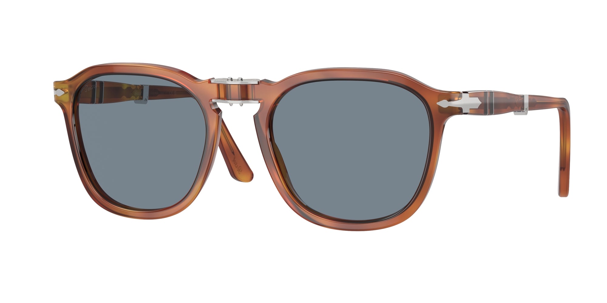 Persol Unisex Persol PO3345S 96/56 Occhiali da sole Acetato Marrone Blu Squadrata Normale Antiriflesso