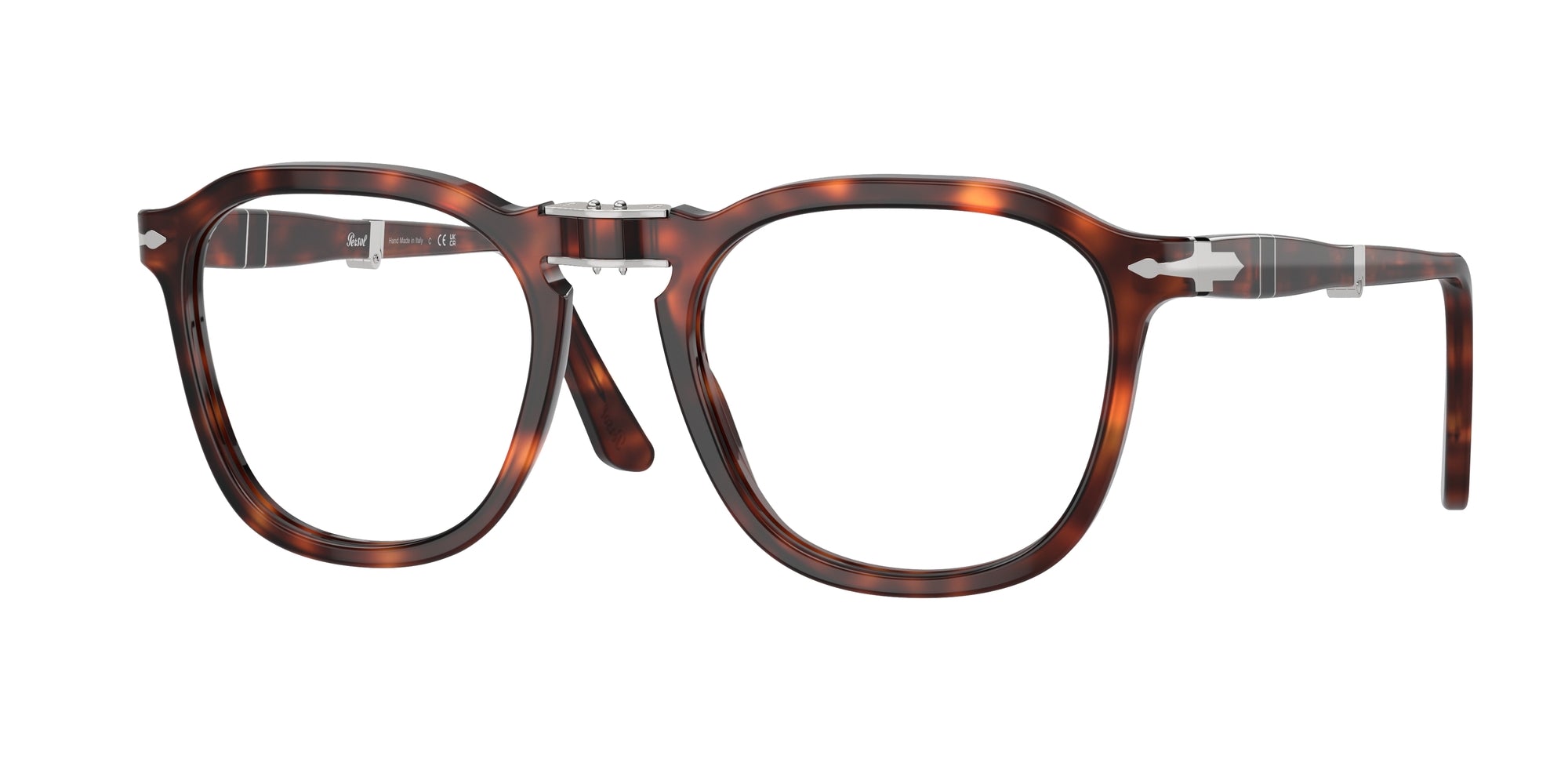Persol Unisex Persol PO3345V RENE' 24 Montature da vista Acetato Tartaruga Trasparente Squadrata Normale