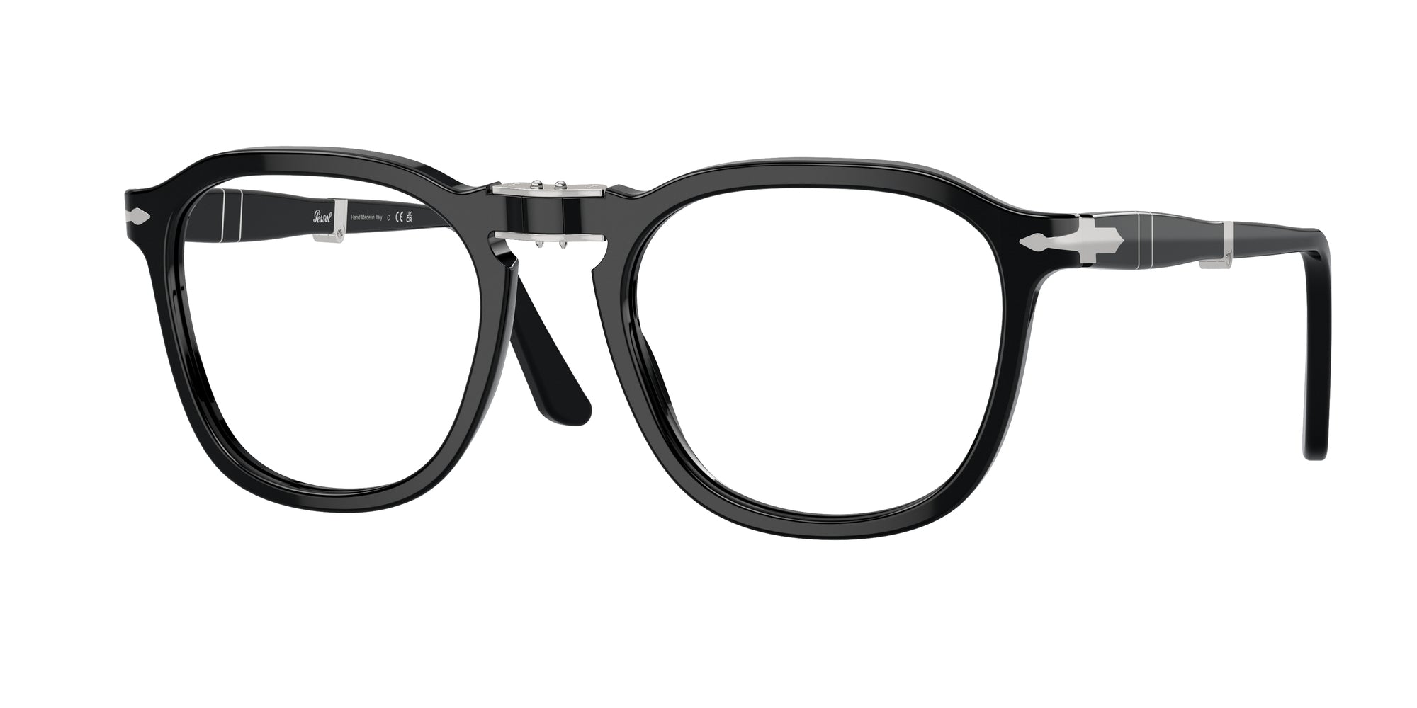 Persol Unisex Persol PO3345V RENE' 95 Montature da vista Acetato Nero Trasparente Squadrata Normale