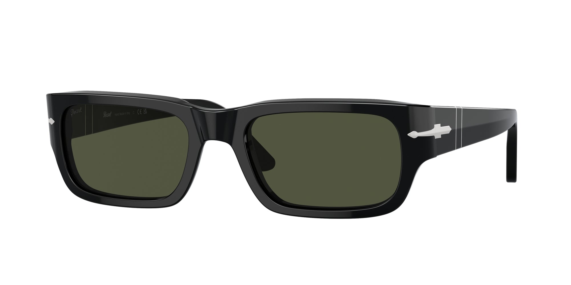 Persol Unisex Persol PO3347S ADRIEN 95/31 Occhiali da sole Acetato Nero Verde Squadrata Normale Persol Unisex Persol PO3347S ADRIEN 95/31 Occhiali da sole Acetato Nero Verde Squadrata Normale