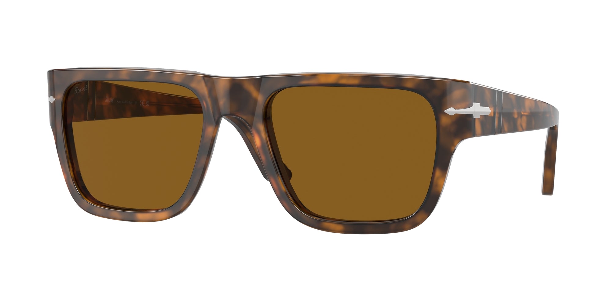 Persol Unisex Persol PO3348S 121033 Occhiali da sole Acetato Marrone Marrone Squadrata Normale