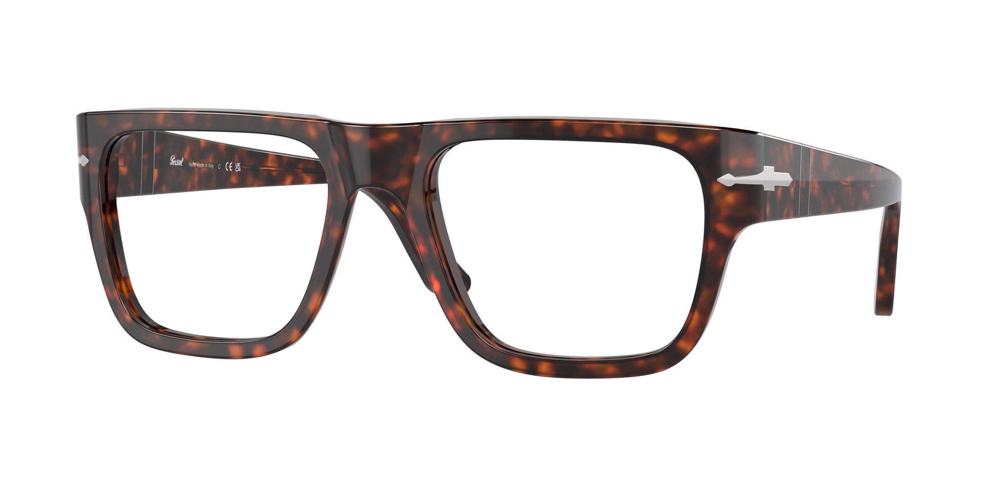 Persol Unisex Persol PO3348V 24 Montature da vista Acetato Tartaruga Trasparente Squadrata Normale
