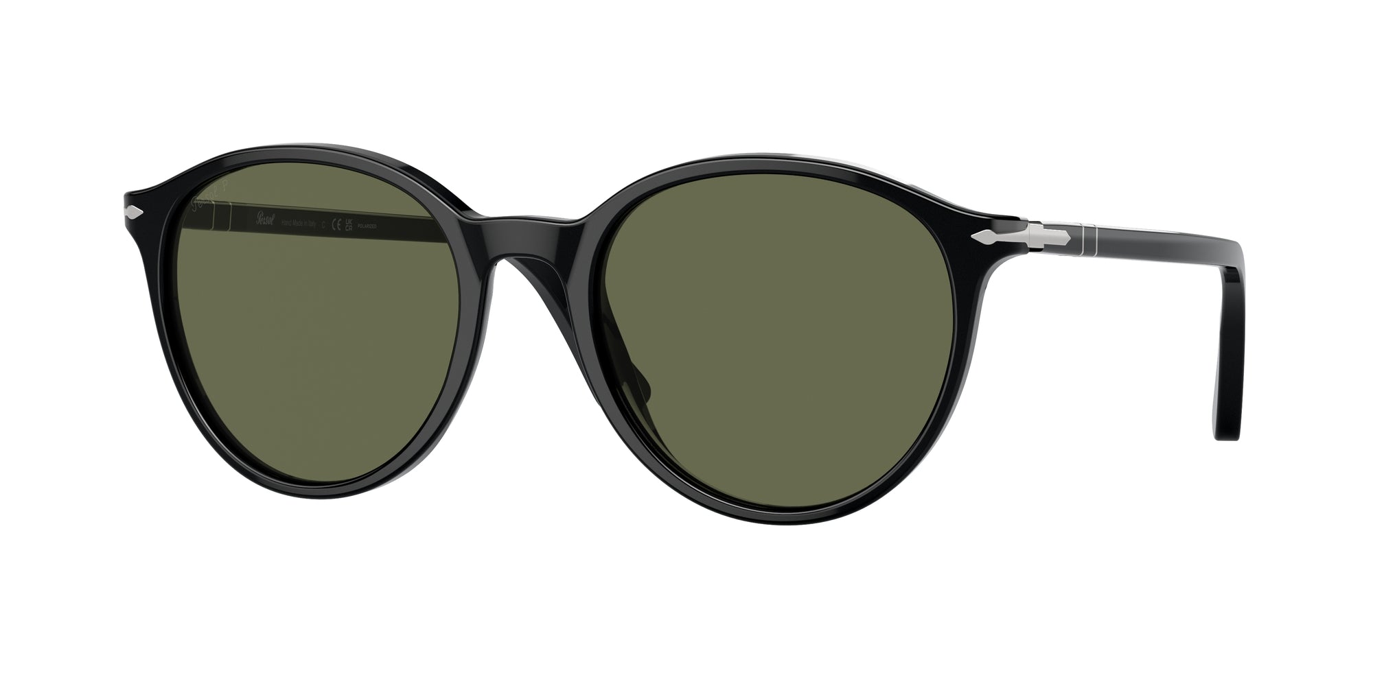 Persol Unisex Persol PO3350S 95/58 Occhiali da sole Acetato Nero Verde Pantos Polarizzata