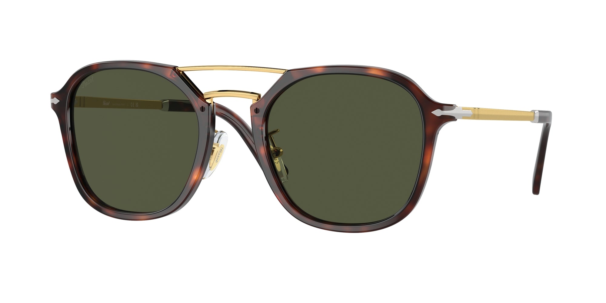 Persol Unisex Persol PO3352S 24/31 Occhiali da sole Acetato Tartaruga Verde Squadrata Normale