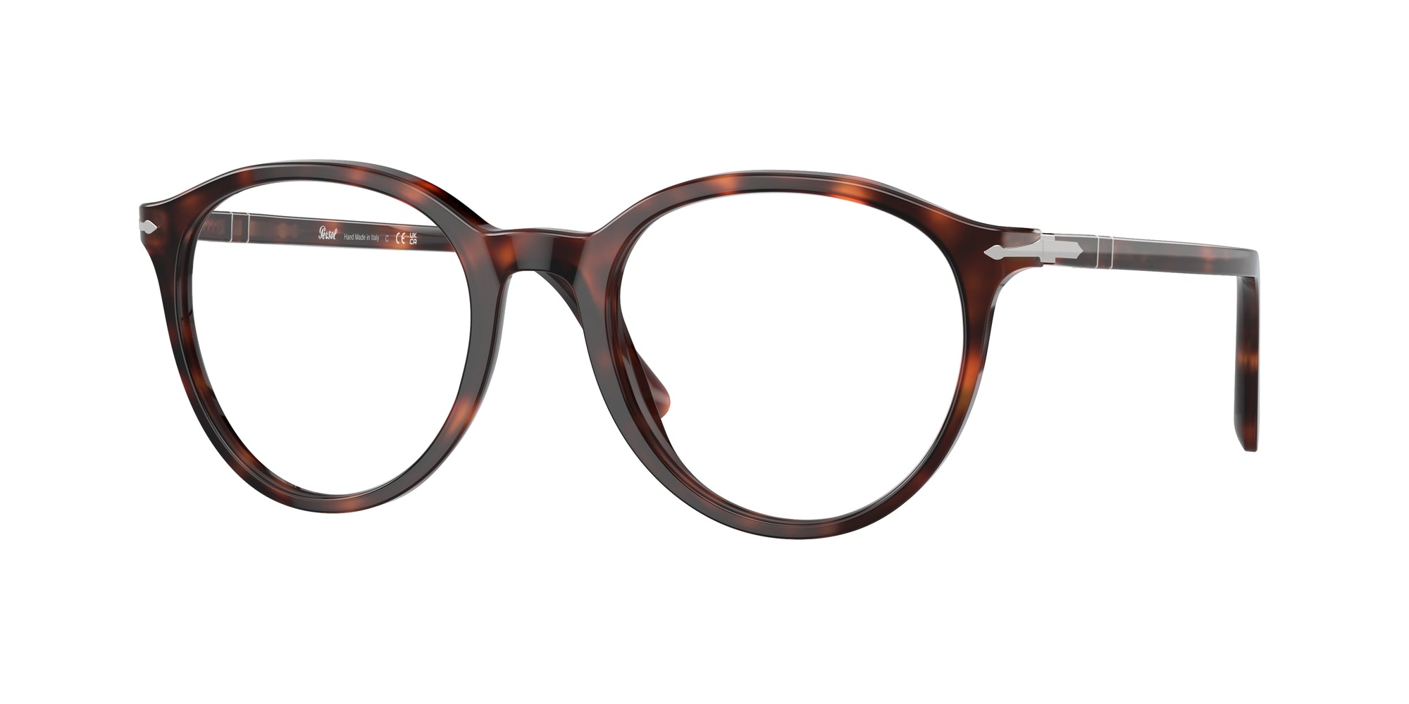 Persol Unisex Persol PO3353V 24 Montature da vista Acetato Tartaruga Trasparente Pantos Normale