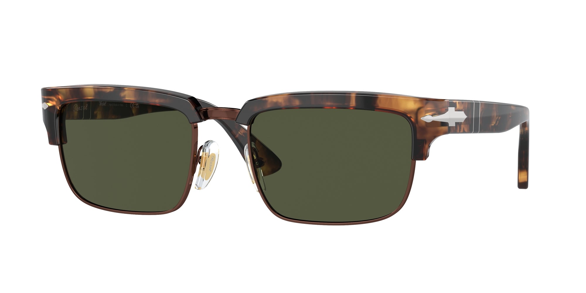 Persol Unisex Persol PO3354S 110231 Occhiali da sole Acetato Tartaruga Verde Squadrata Normale