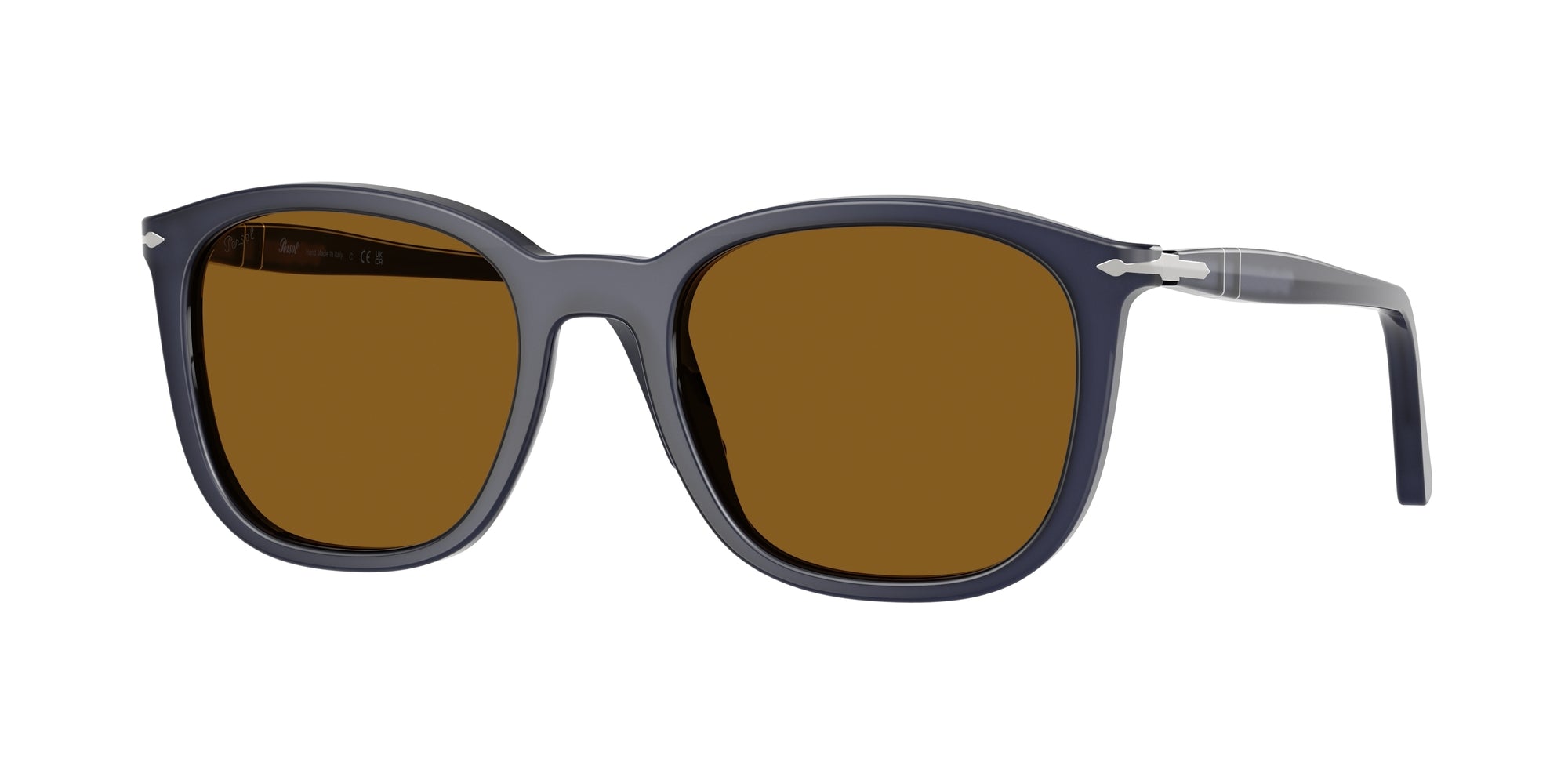 Persol Unisex Persol PO3355S 121733 Occhiali da sole Acetato Blu Marrone Pillow Normale Persol Unisex Persol PO3355S 121733 Occhiali da sole Acetato Blu Marrone Pillow Normale