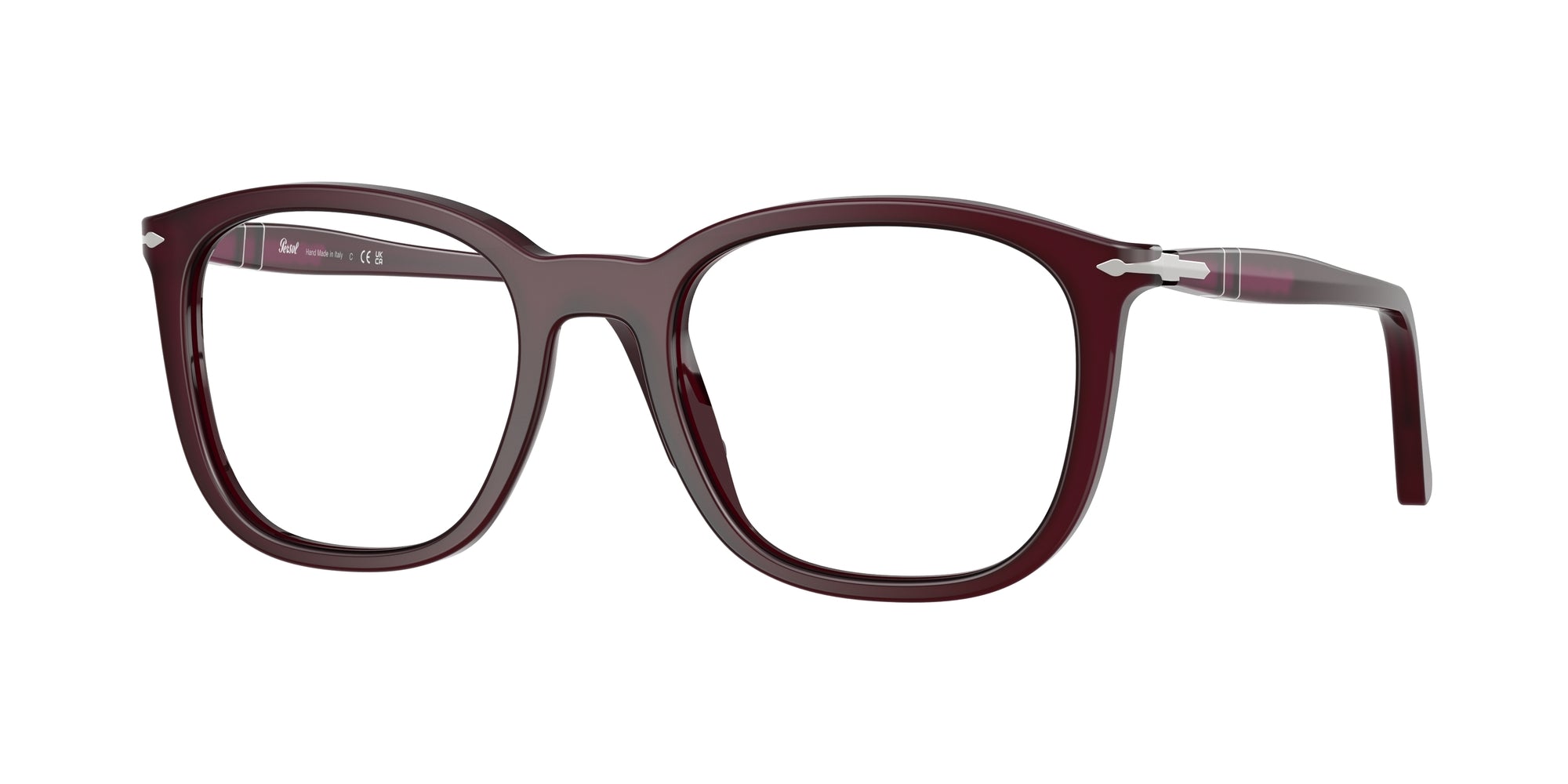 Persol Unisex Persol PO3355V 1216 Montature da vista Acetato Bordeaux Pillow Normale