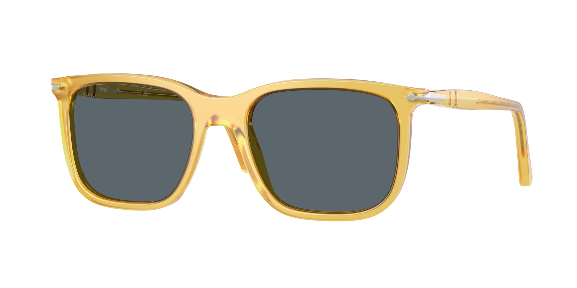 Persol Unisex Persol PO3357S RENZO 204/R5 Occhiali da sole Acetato Giallo Blu Squadrata Normale