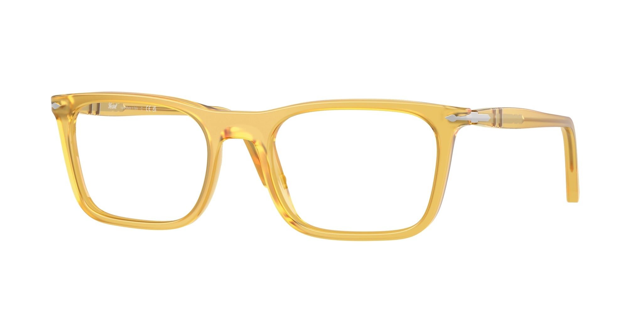 Persol Unisex Persol PO3358V 204 Montature da vista Acetato Giallo Squadrata Normale