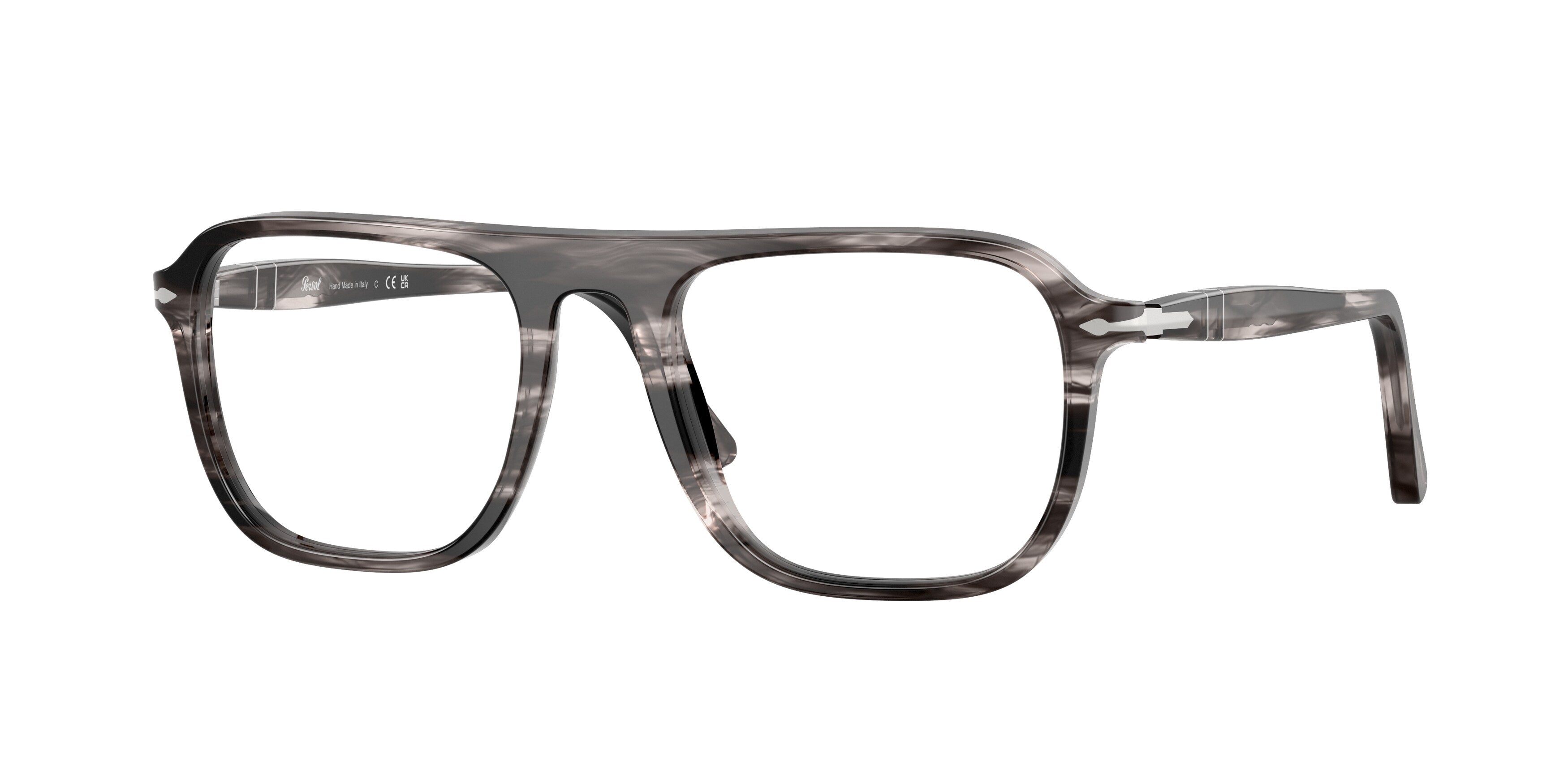 Persol Unisex Persol PO3359V JACQUES 1238 Montature da vista Acetato Nero Trasparente Squadrata Normale