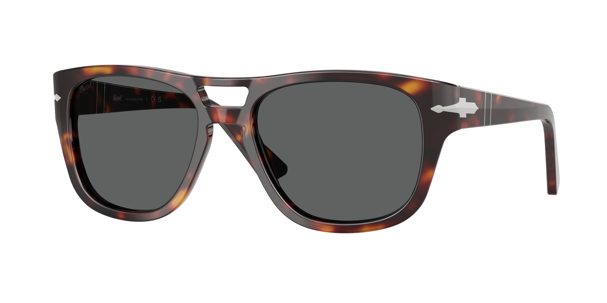 Persol Unisex Persol PO3366S 24/B1 Occhiali da sole Acetato Tartaruga Grigio Squadrata Normale