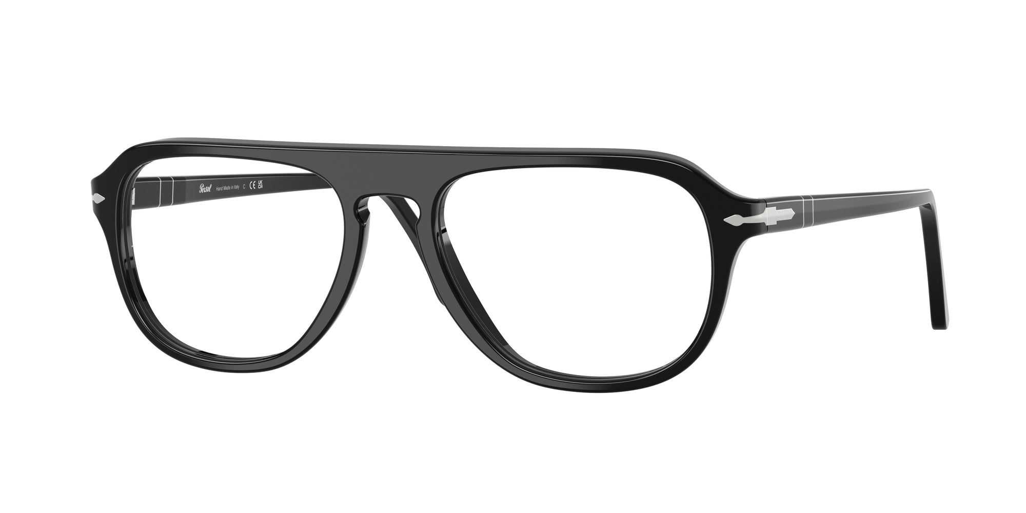Persol Unisex Persol PO3368V 95 Montature da vista Acetato Nero Pilot Normale
