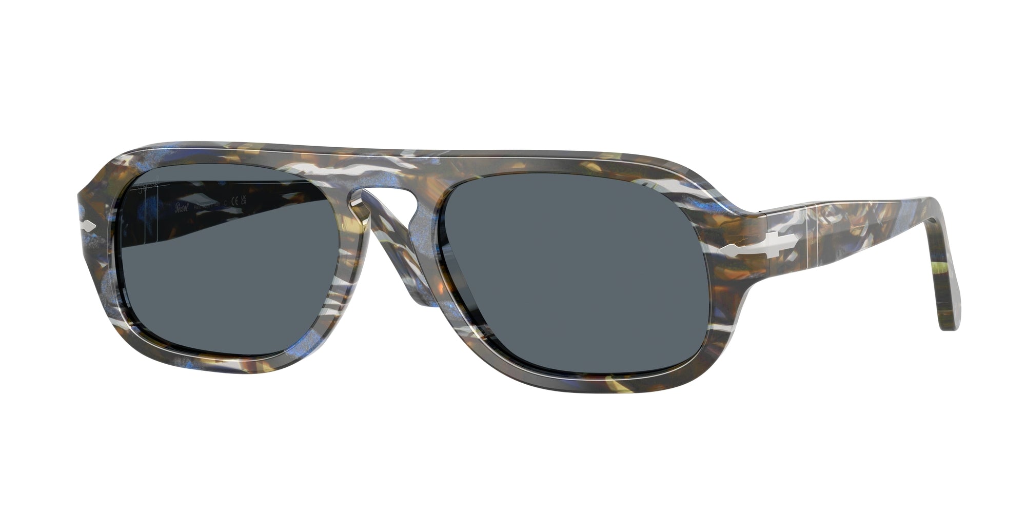 Persol Unisex Persol PO3369S 1222R5 Occhiali da sole Acetato Multi-colore Blu Pilot Normale Persol Unisex Persol PO3369S 1222R5 Occhiali da sole Acetato Multi-colore Blu Pilot Normale