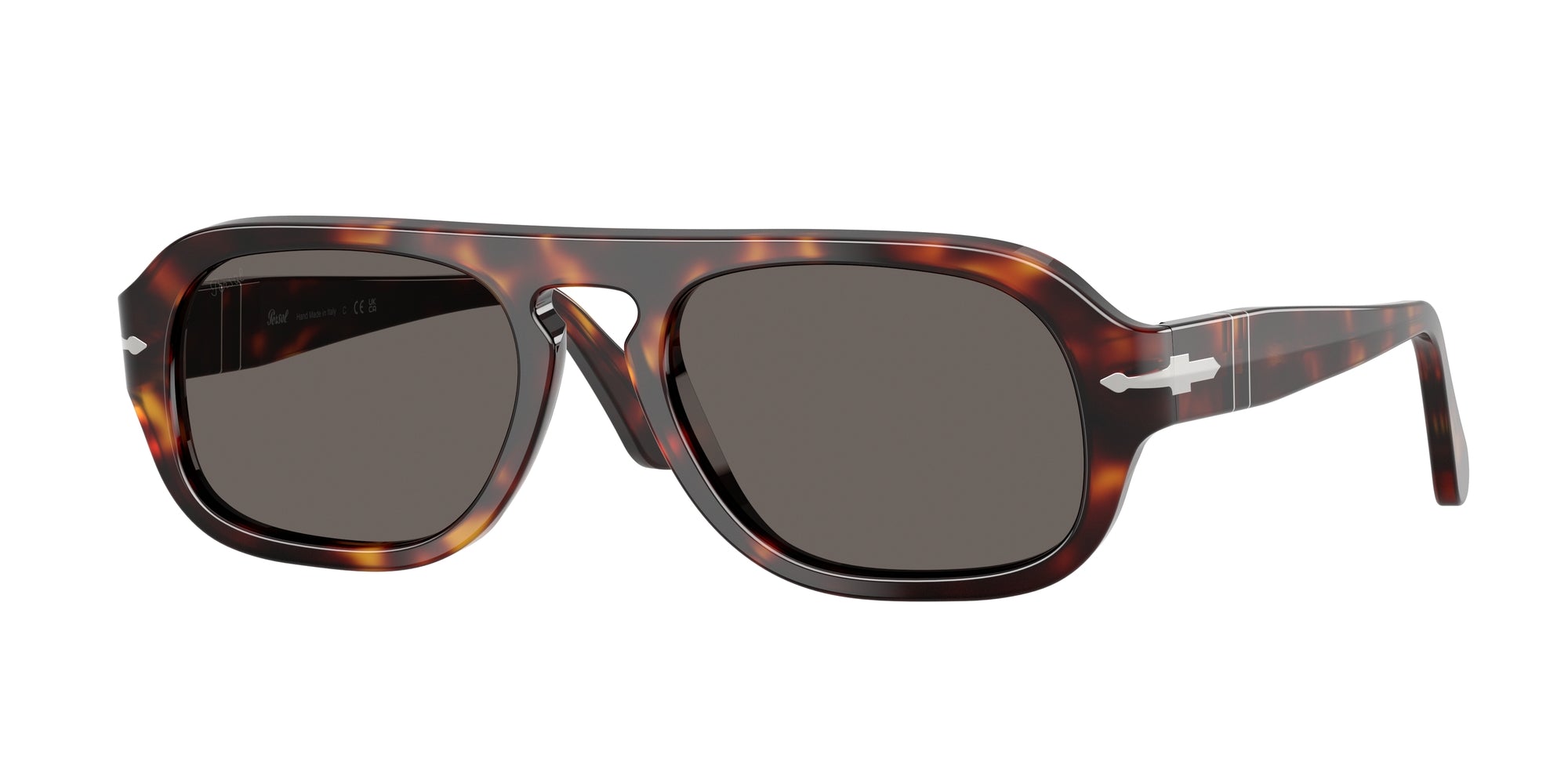 Persol Unisex Persol PO3369S 24/B1 Occhiali da sole Acetato Tartaruga Grigio Pilot Normale