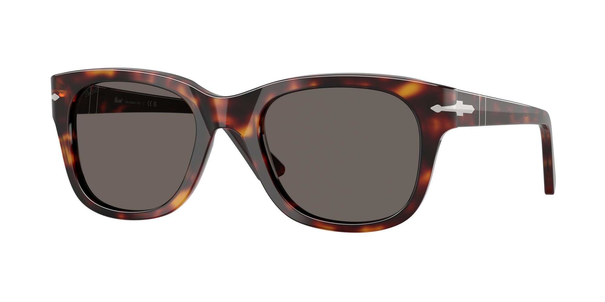 Persol Unisex Persol PO3372S 24/B1 Occhiali da sole Acetato Tartaruga Grigio Squadrata Normale