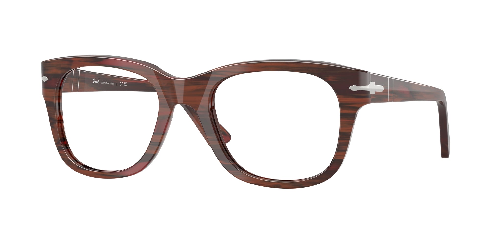 Persol Unisex Persol PO3372V 1223 Montature da vista Acetato Bordeaux Squadrata Normale