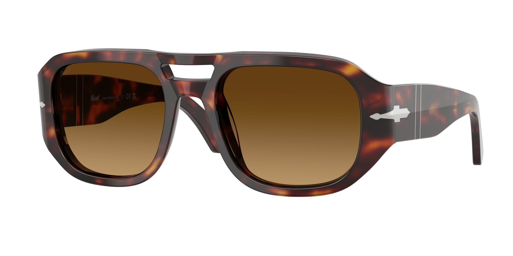Persol Unisex Persol PO3373S VINCENT 24/85 Occhiali da sole Acetato Tartaruga Marrone Pilot Normale Sfumato Persol Unisex Persol PO3373S VINCENT 24/85 Occhiali da sole Acetato Tartaruga Marrone Pilot Normale Sfumato