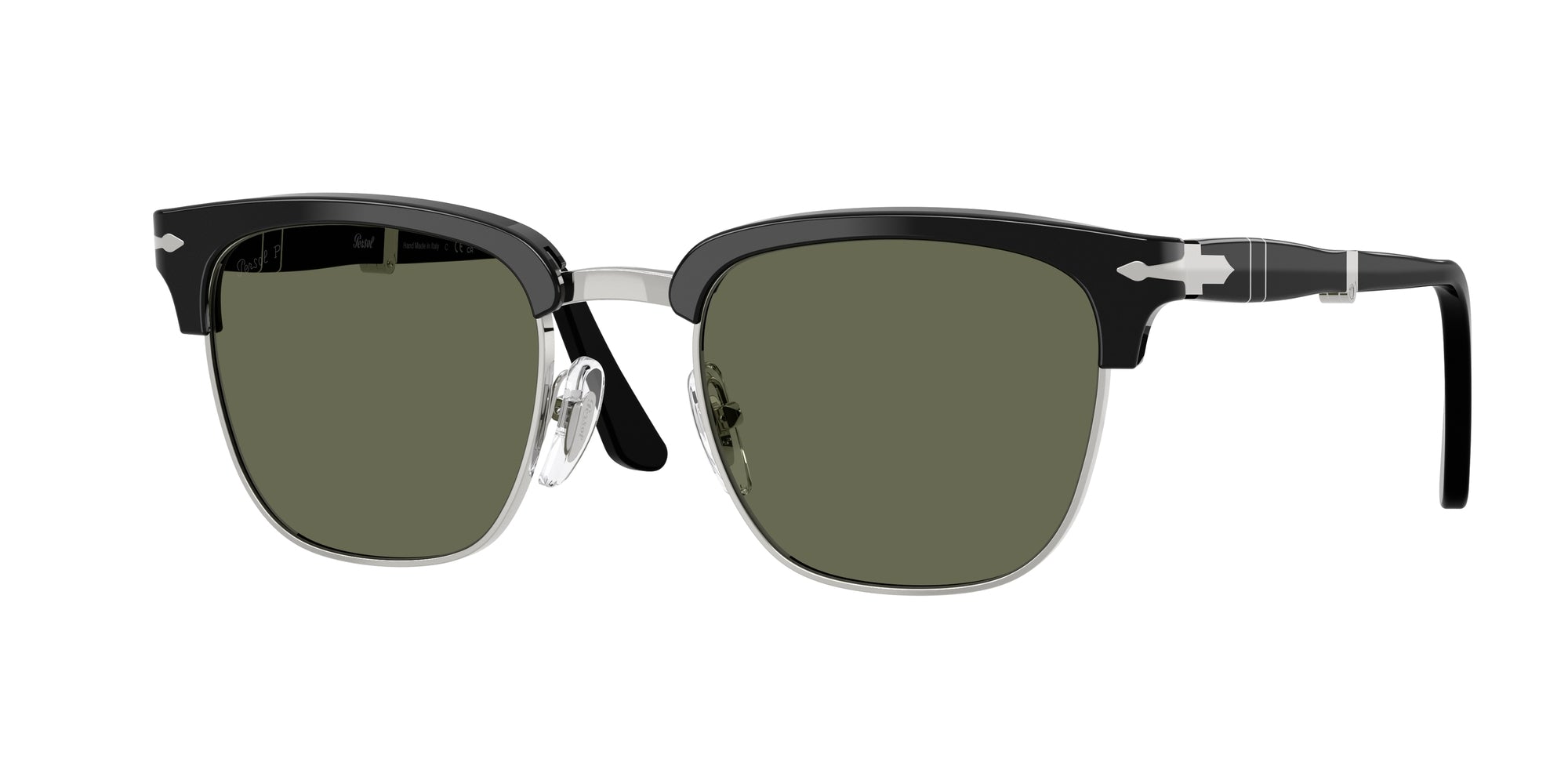Persol Unisex Persol PO3375S 95/58 Occhiali da sole Acetato Nero Verde Squadrata Polarizzata Persol Unisex Persol PO3375S 95/58 Occhiali da sole Acetato Nero Verde Squadrata Polarizzata