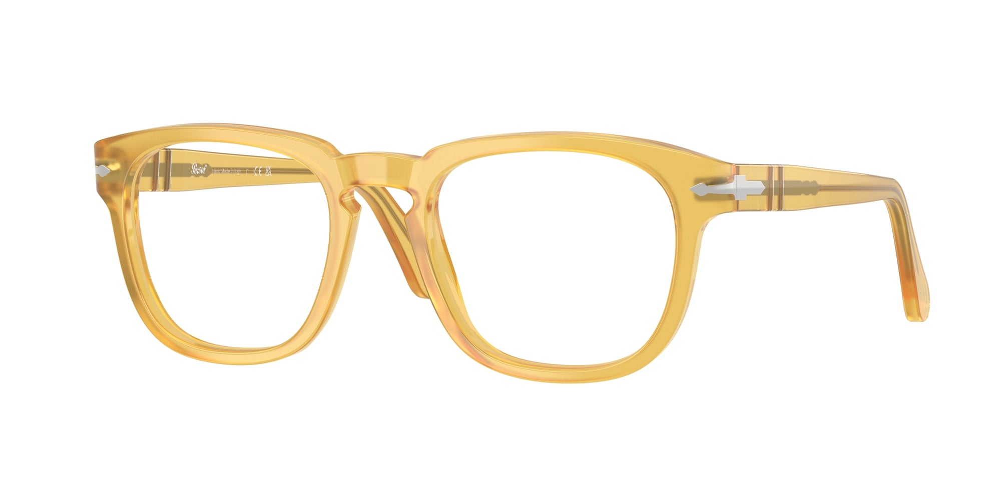 Persol Unisex Persol PO3376V 204 Montature da vista Acetato Giallo Squadrata Normale