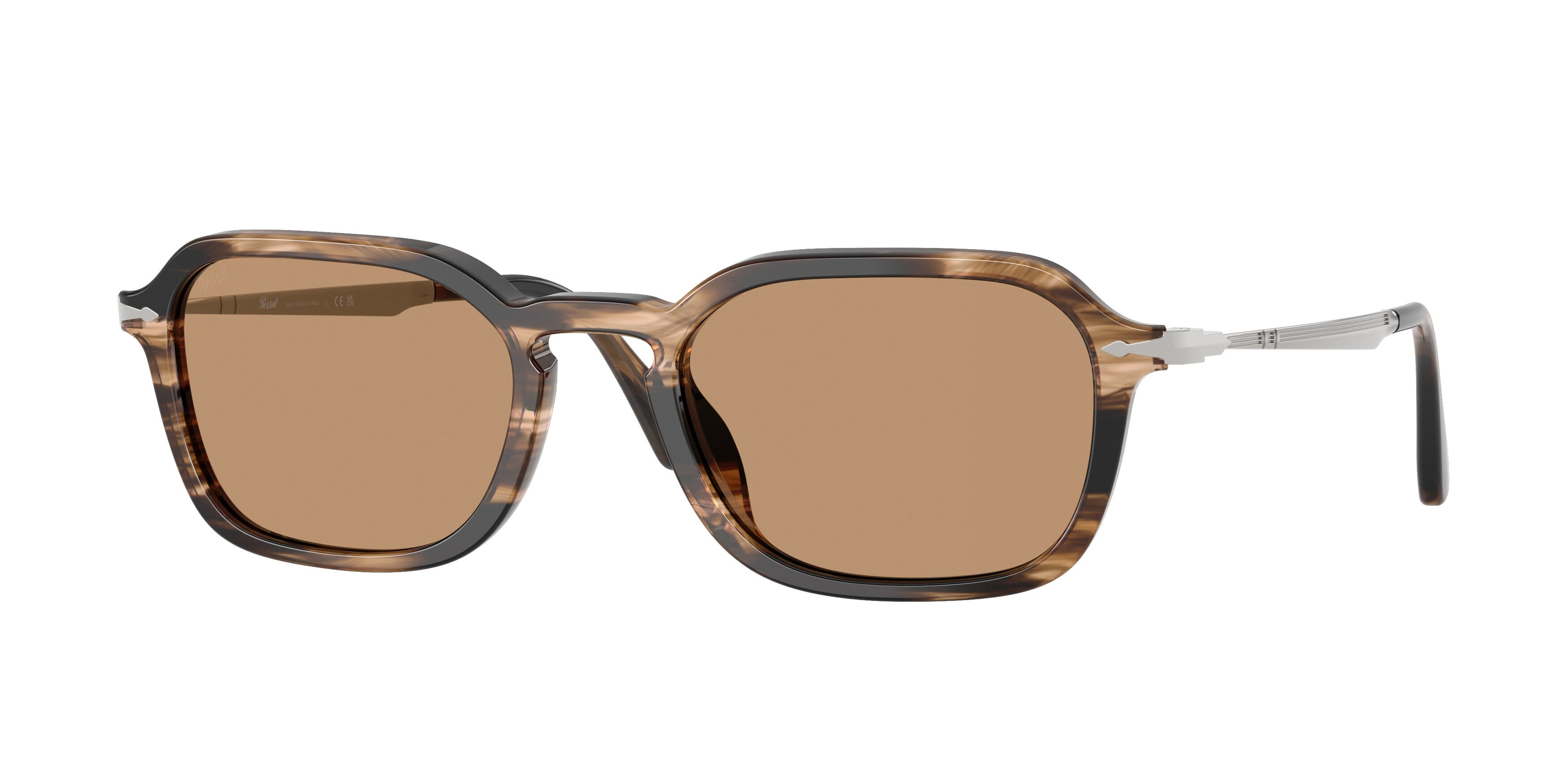 Persol Unisex Persol PO3381S 123653 Occhiali da sole Acetato Marrone Marrone Pantos Normale Persol Unisex Persol PO3381S 123653 Occhiali da sole Acetato Marrone Marrone Pantos Normale