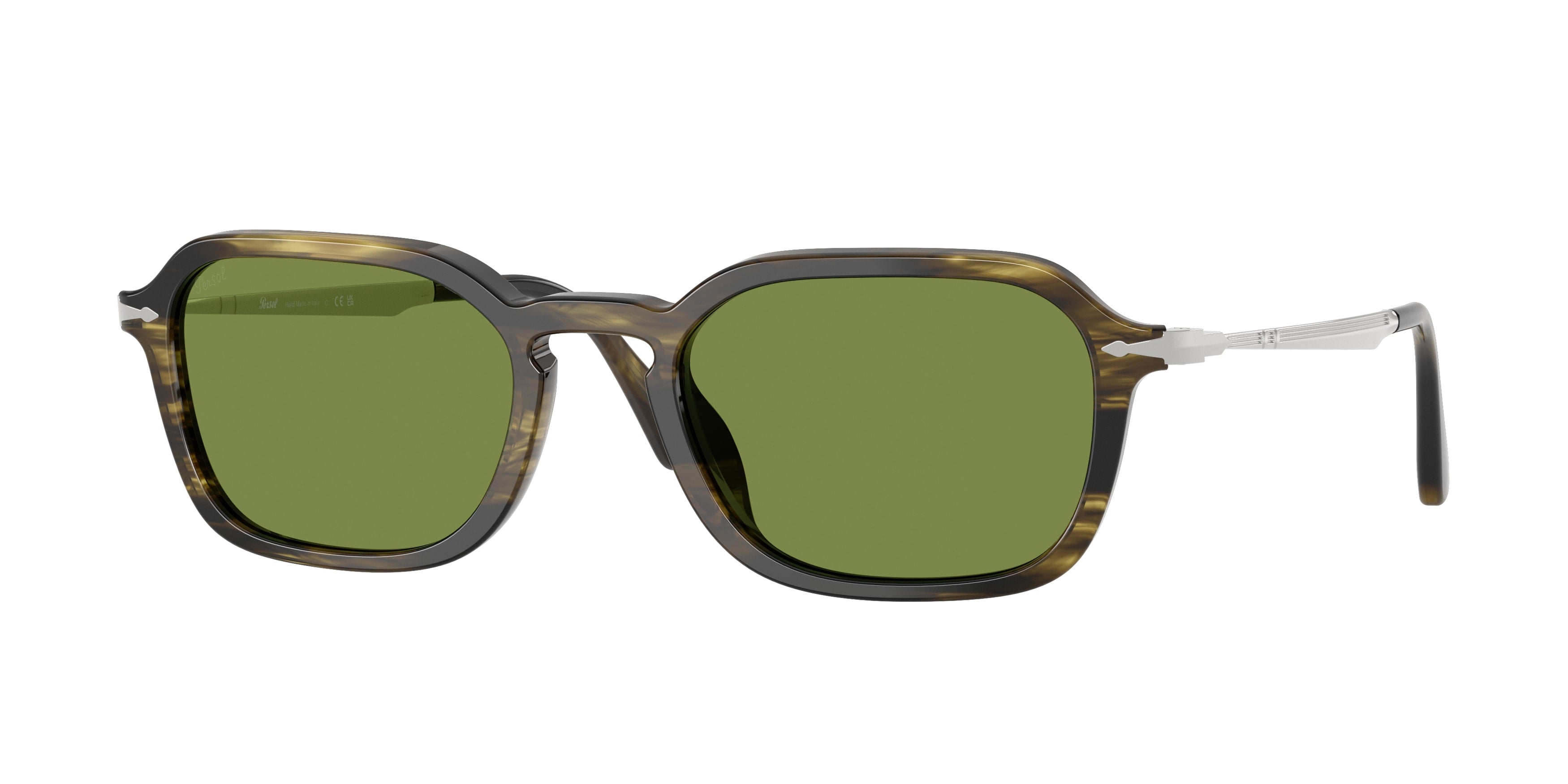Persol Unisex Persol PO3381S 12374E Occhiali da sole Acetato Verde Verde Pantos Normale