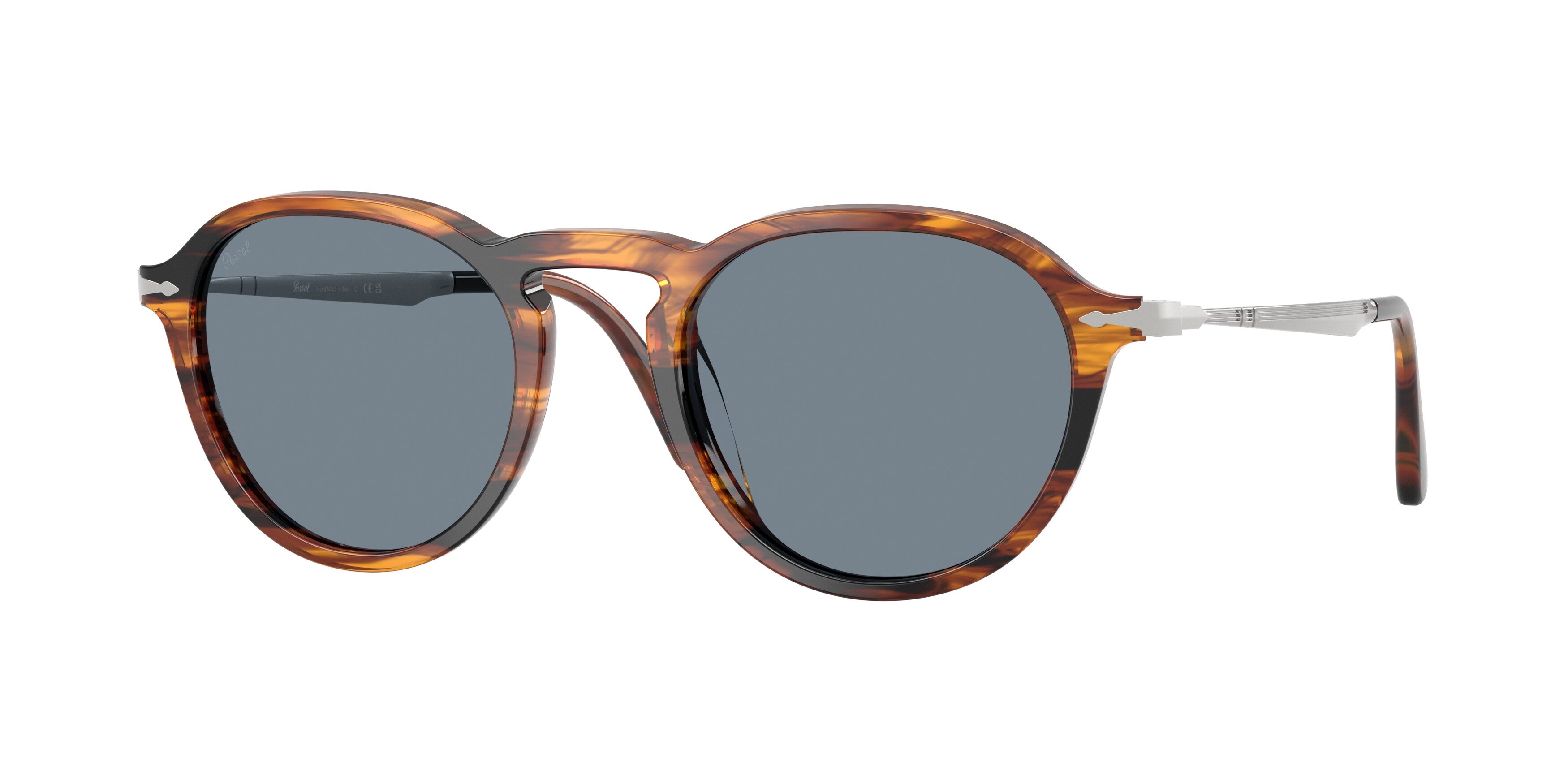 Persol Unisex Persol PO3383S 123556 Occhiali da sole Acetato Marrone Blu Pantos Normale Persol Unisex Persol PO3383S 123556 Occhiali da sole Acetato Marrone Blu Pantos Normale