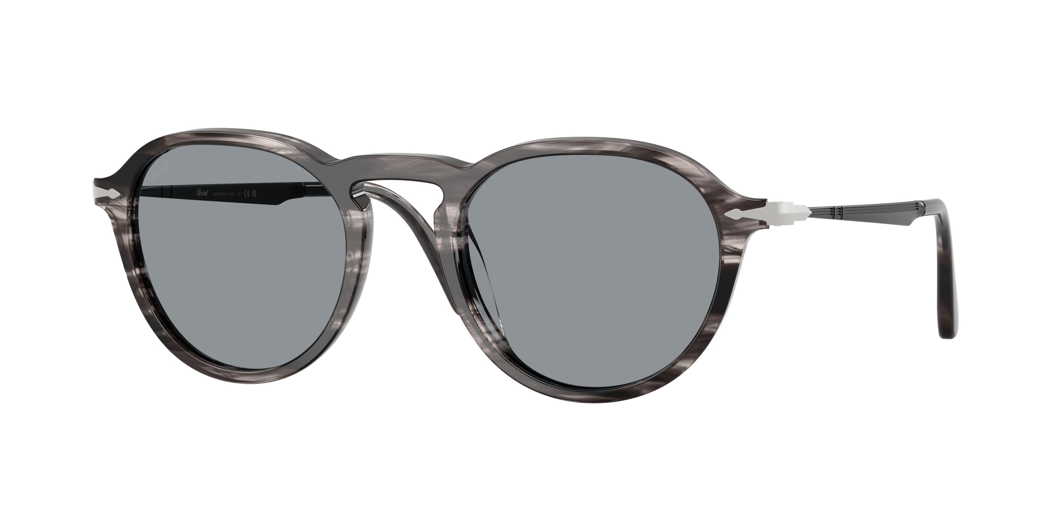 Persol Unisex Persol PO3383S 1238R5 Occhiali da sole Acetato Grigio Blu Pantos Normale