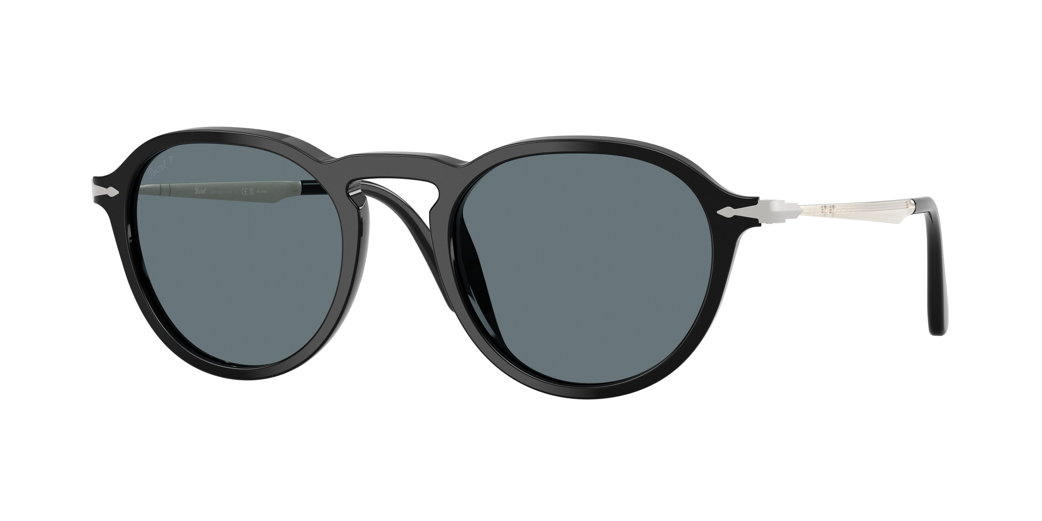Persol Unisex Persol PO3383S 95/3R Occhiali da sole Acetato Nero Grigio Pantos Polarizzata
