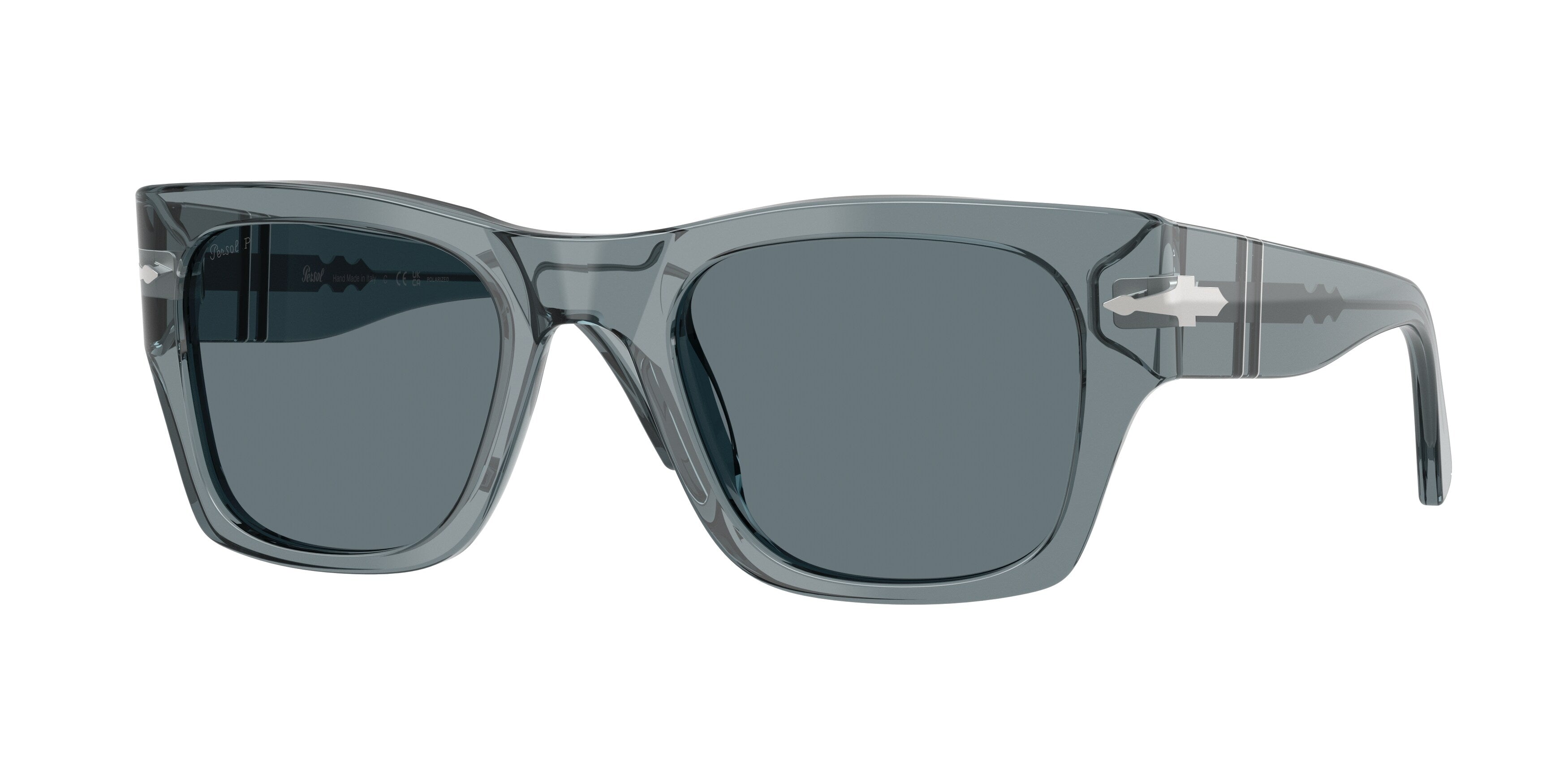 Persol Unisex Persol PO3384S 12273R Occhiali da sole Acetato Blu Blu Squadrata Polarizzata