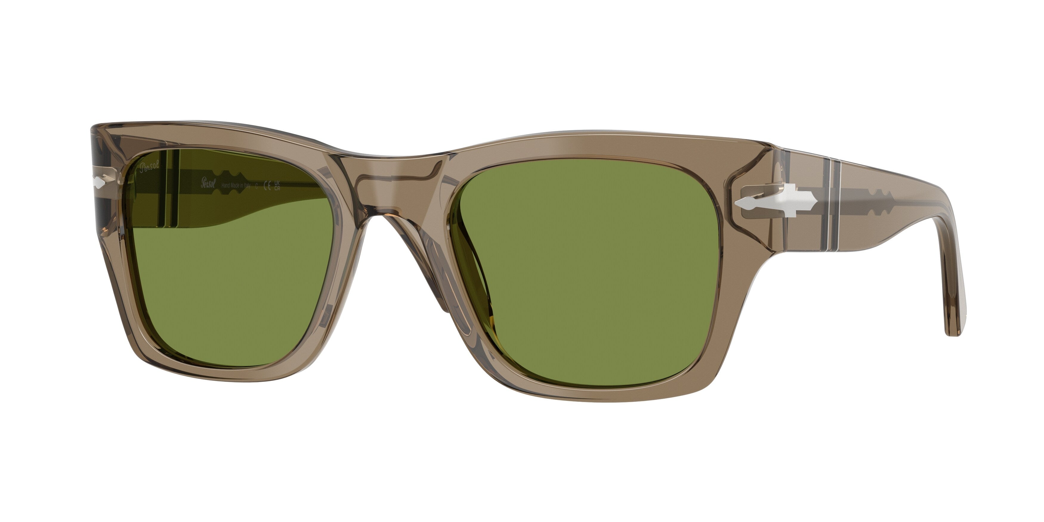 Persol Unisex Persol PO3384S 12284E Occhiali da sole Acetato Marrone Verde Squadrata Normale Persol Unisex Persol PO3384S 12284E Occhiali da sole Acetato Marrone Verde Squadrata Normale