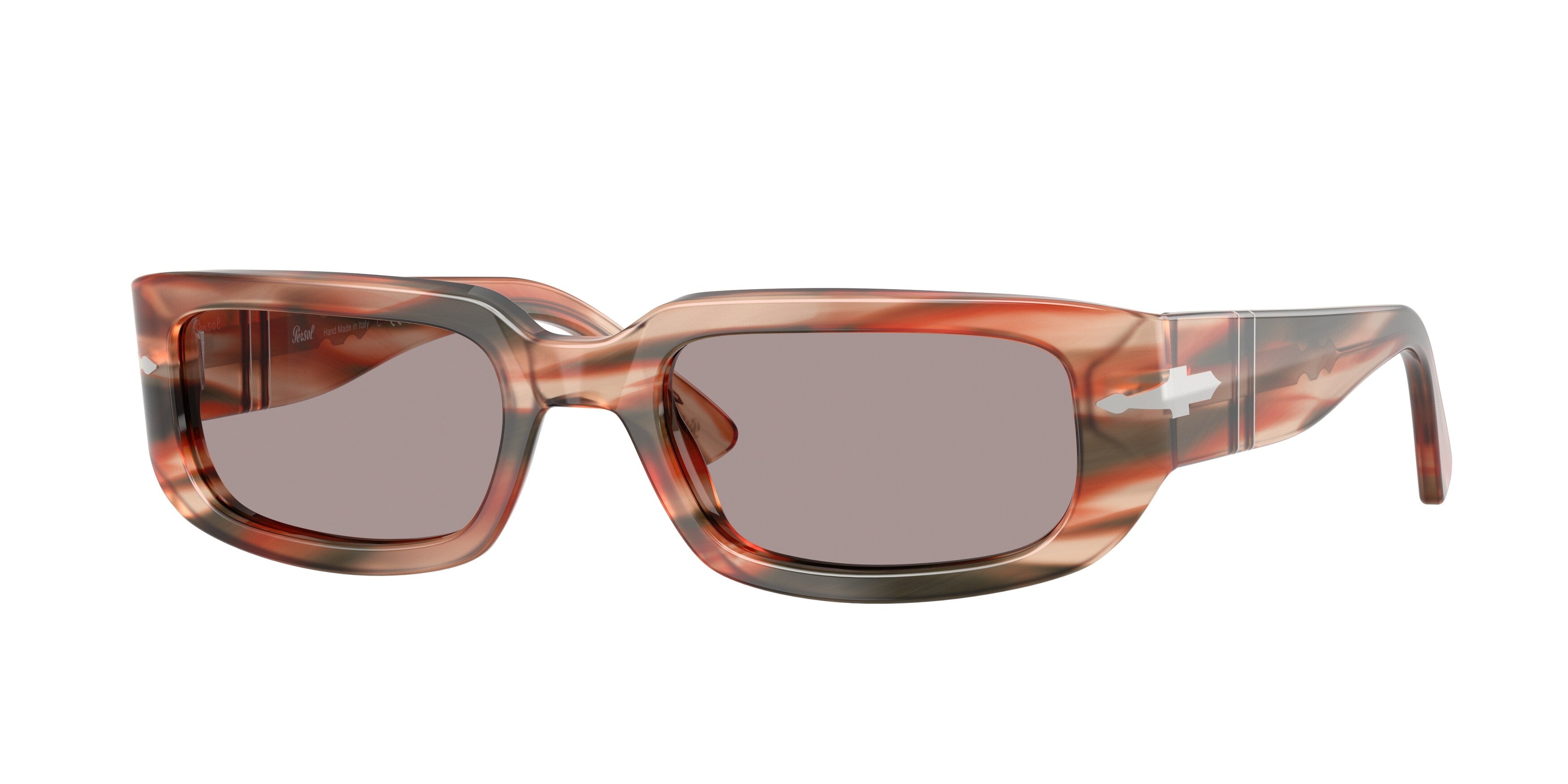 Persol Unisex Persol PO3385S MEL 123353 Occhiali da sole Acetato Rosso Viola Pillow Normale
