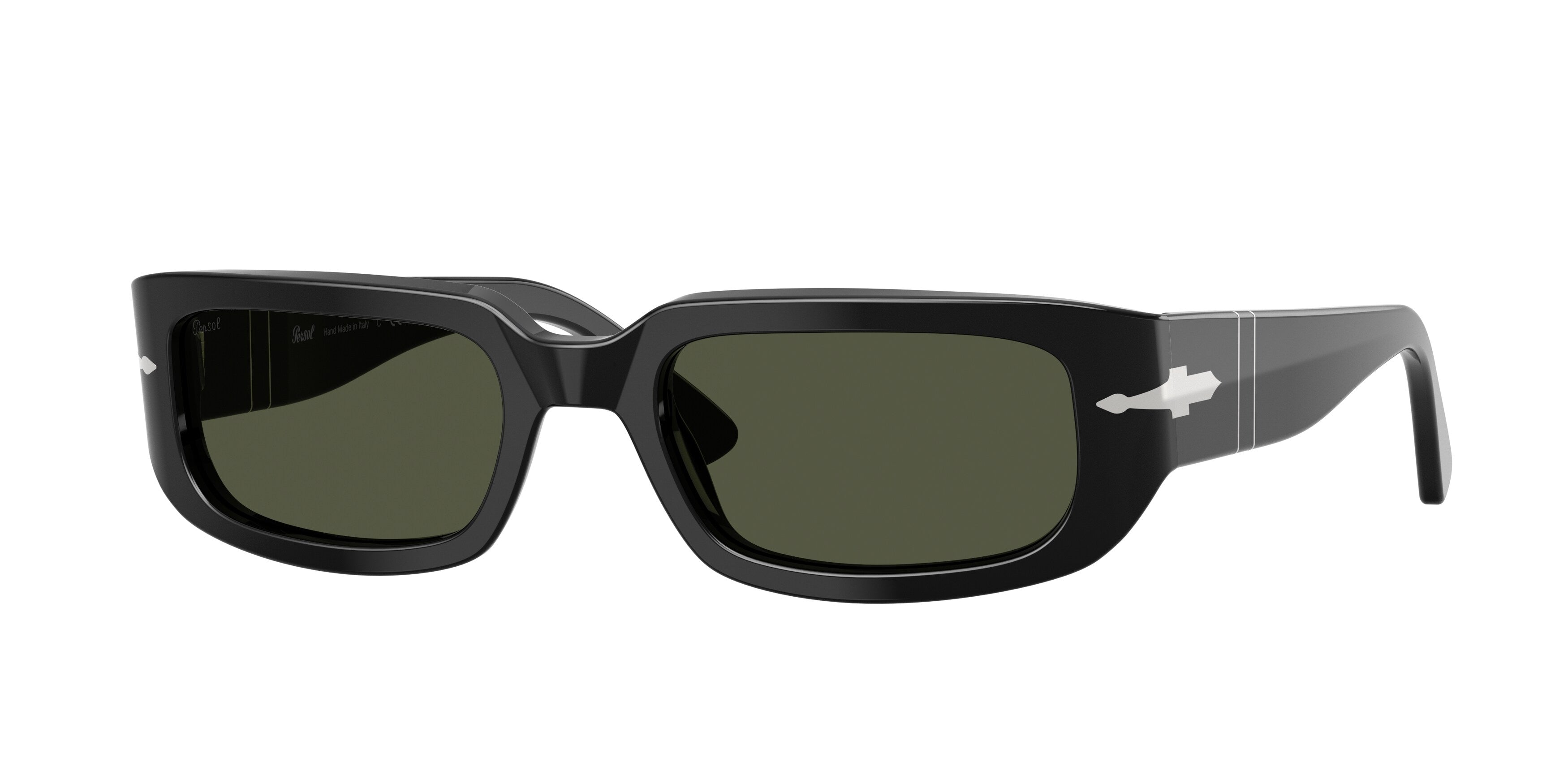 Persol Unisex Persol PO3385S MEL 95/31 Occhiali da sole Acetato Nero Verde Pillow Normale
