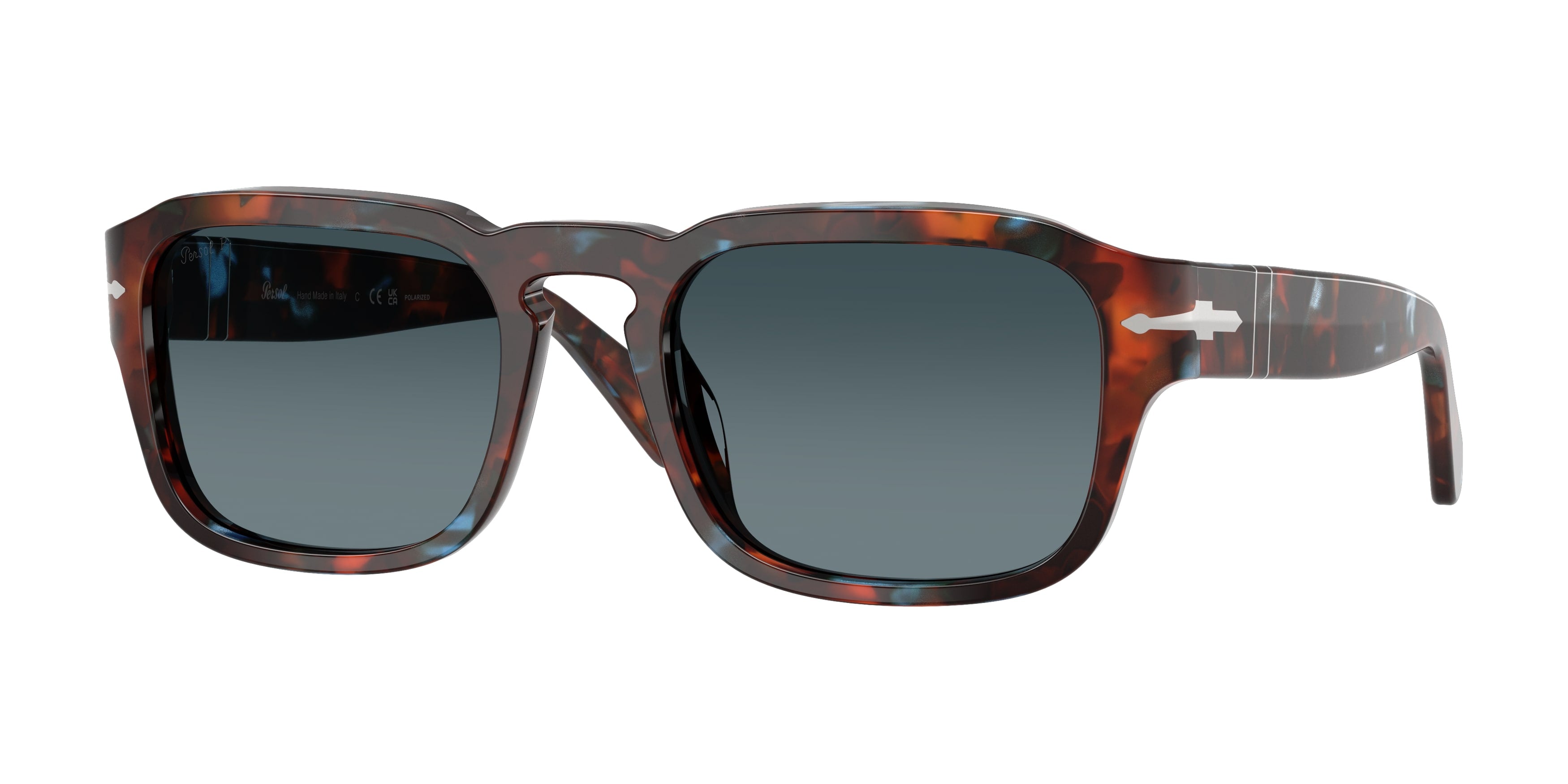 Persol Unisex Persol PO3386S 1232S3 Occhiali da sole Acetato Havana Pillow Polarizzata Sfumato