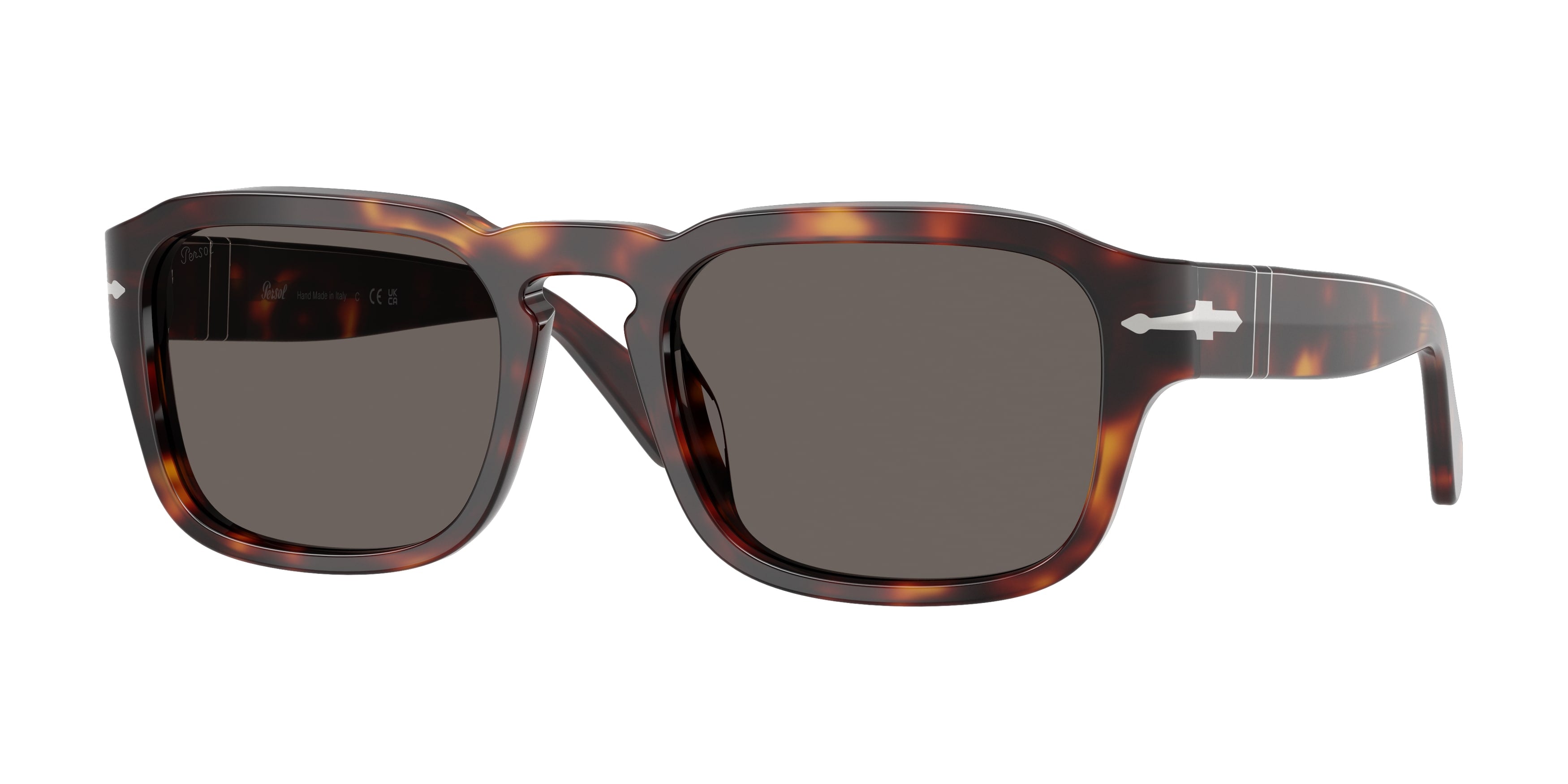 Persol Unisex Persol PO3386S 24/B1 Occhiali da sole Acetato Tartaruga Grigio Pillow Normale