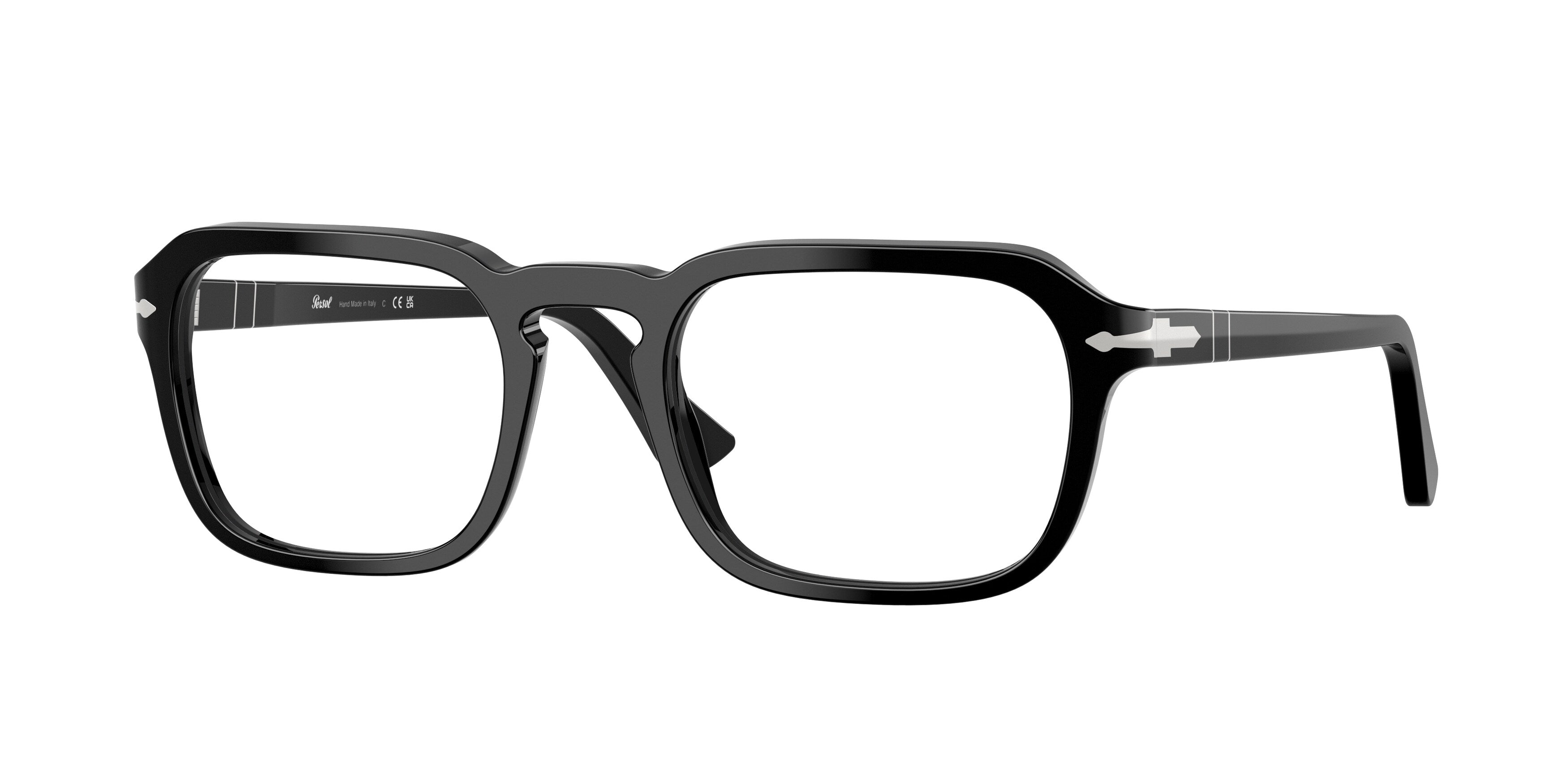 Persol Unisex Persol PO3390V 95 Montature da vista Acetato Nero Squadrata Normale