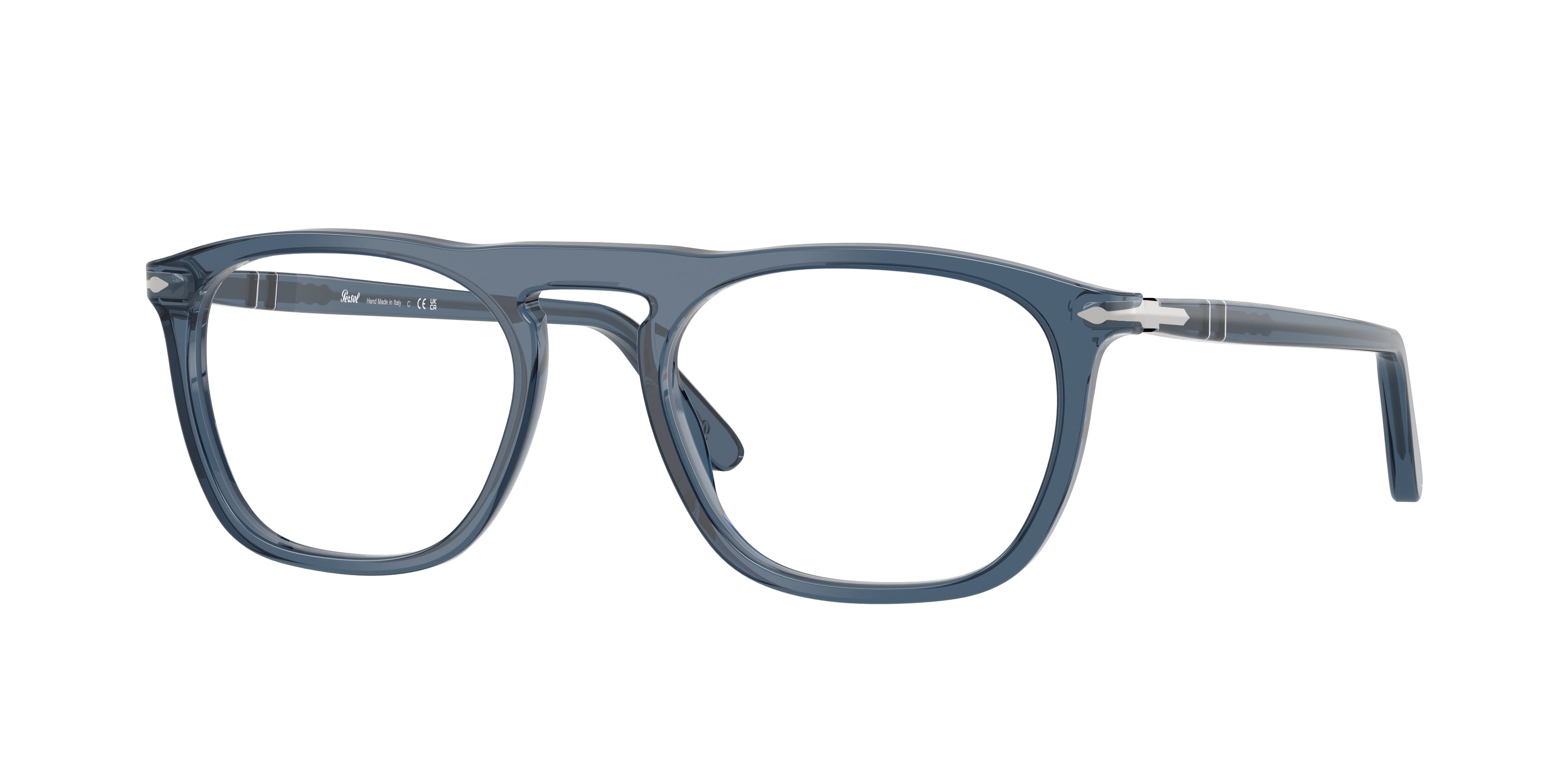 Persol Unisex Persol PO3391V 1197 Montature da vista Acetato Blu Trasparente Squadrata Normale