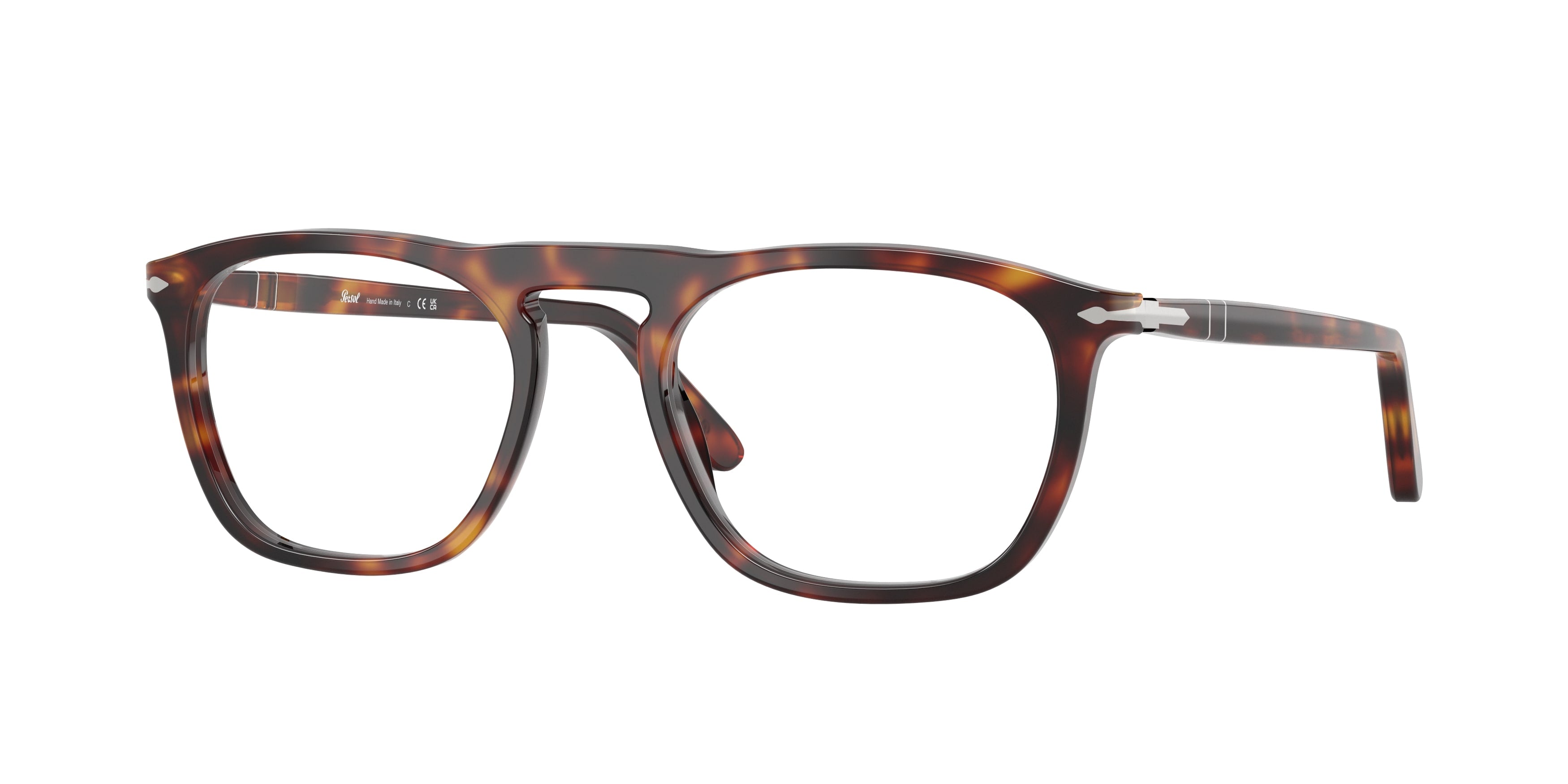 Persol Unisex Persol PO3391V 24 Montature da vista Acetato Tartaruga Trasparente Squadrata Normale