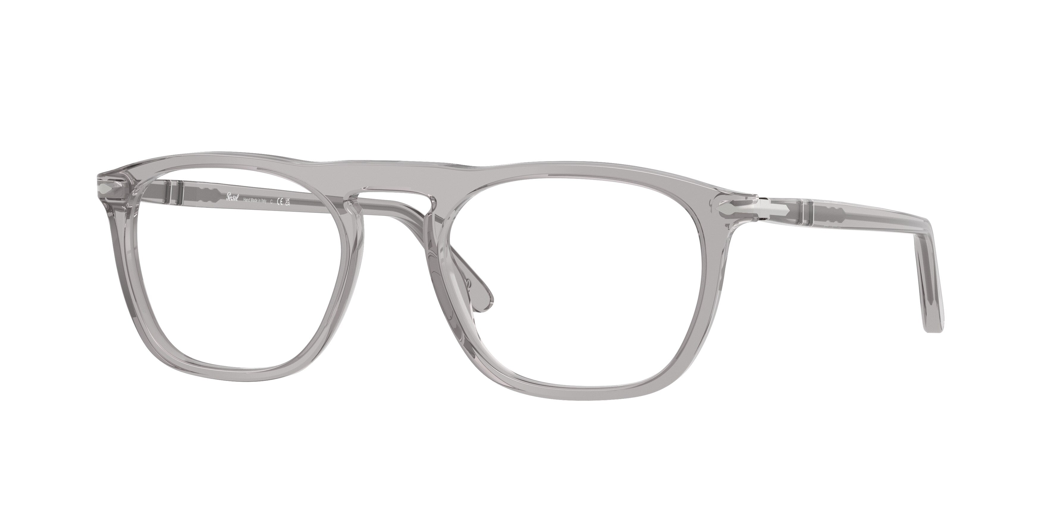 Persol Unisex Persol PO3391V 309 Montature da vista Acetato Grigio Trasparente Squadrata Normale